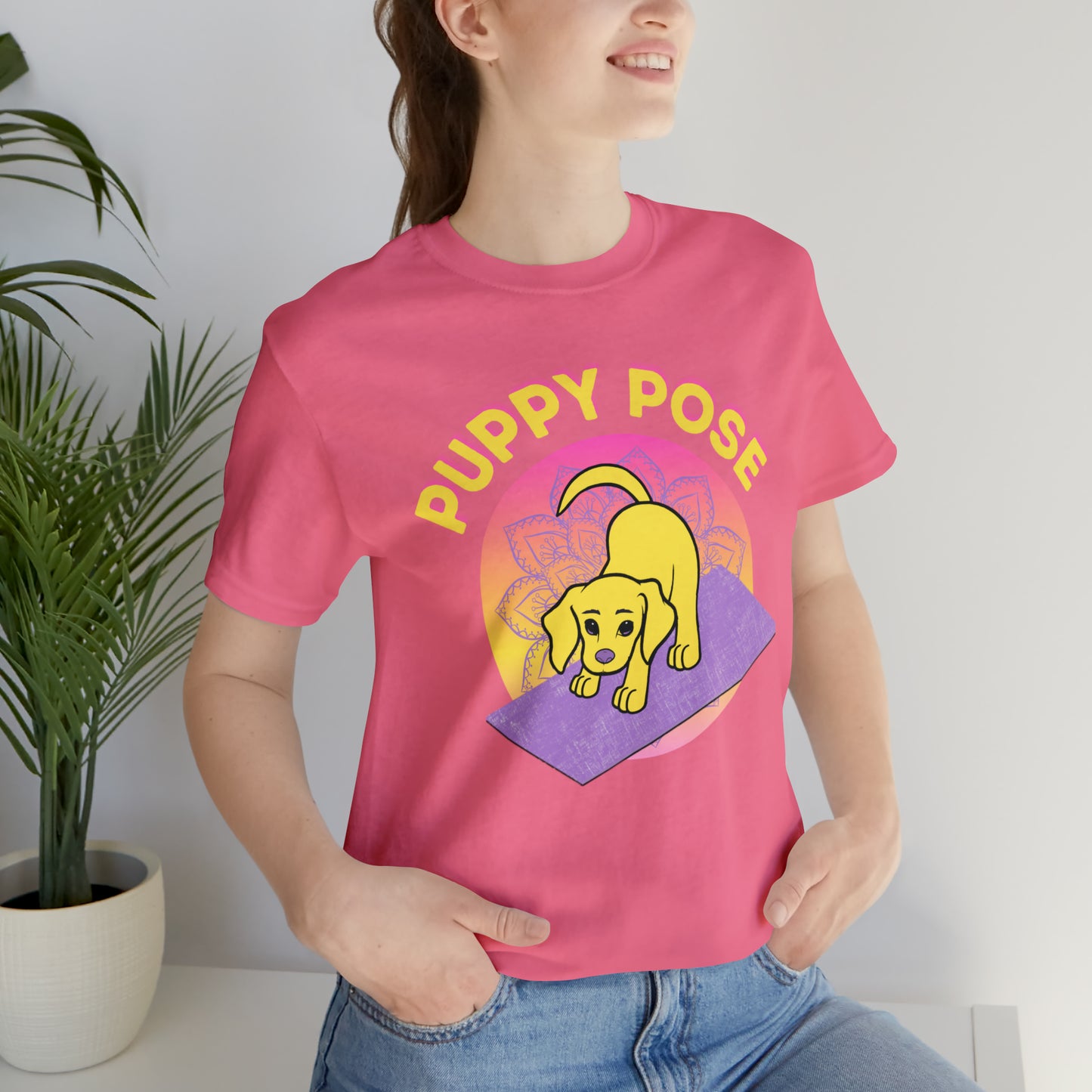 Puppy Pose with Yogi the Rescue Puppy Yoga Mascot Unisex Classic Tee