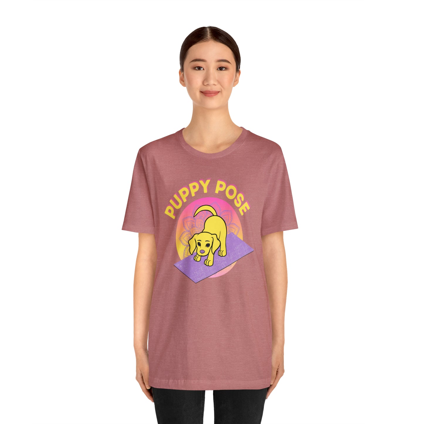 Puppy Pose with Yogi the Rescue Puppy Yoga Mascot Unisex Classic Tee