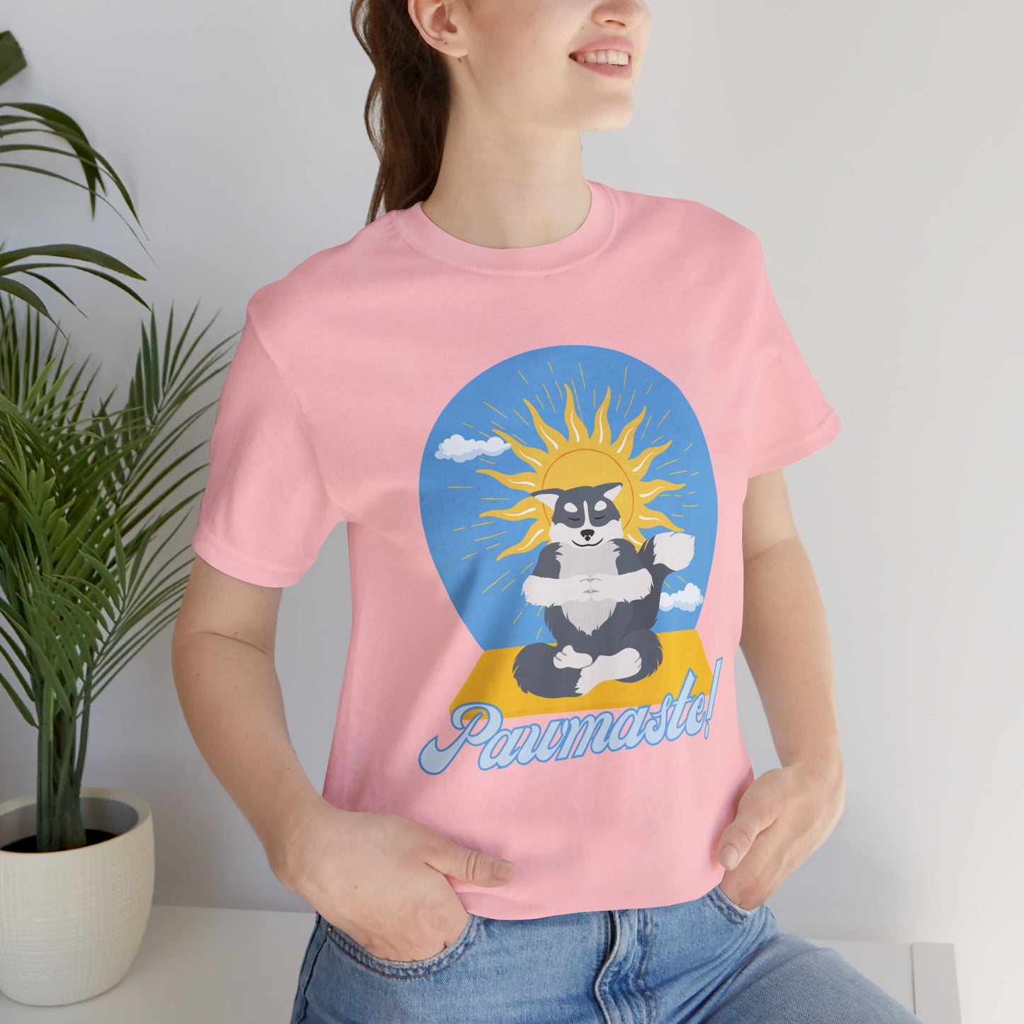 Pawmaste Happy Husky Puppy Yoga Shirt Unisex Classic Tee
