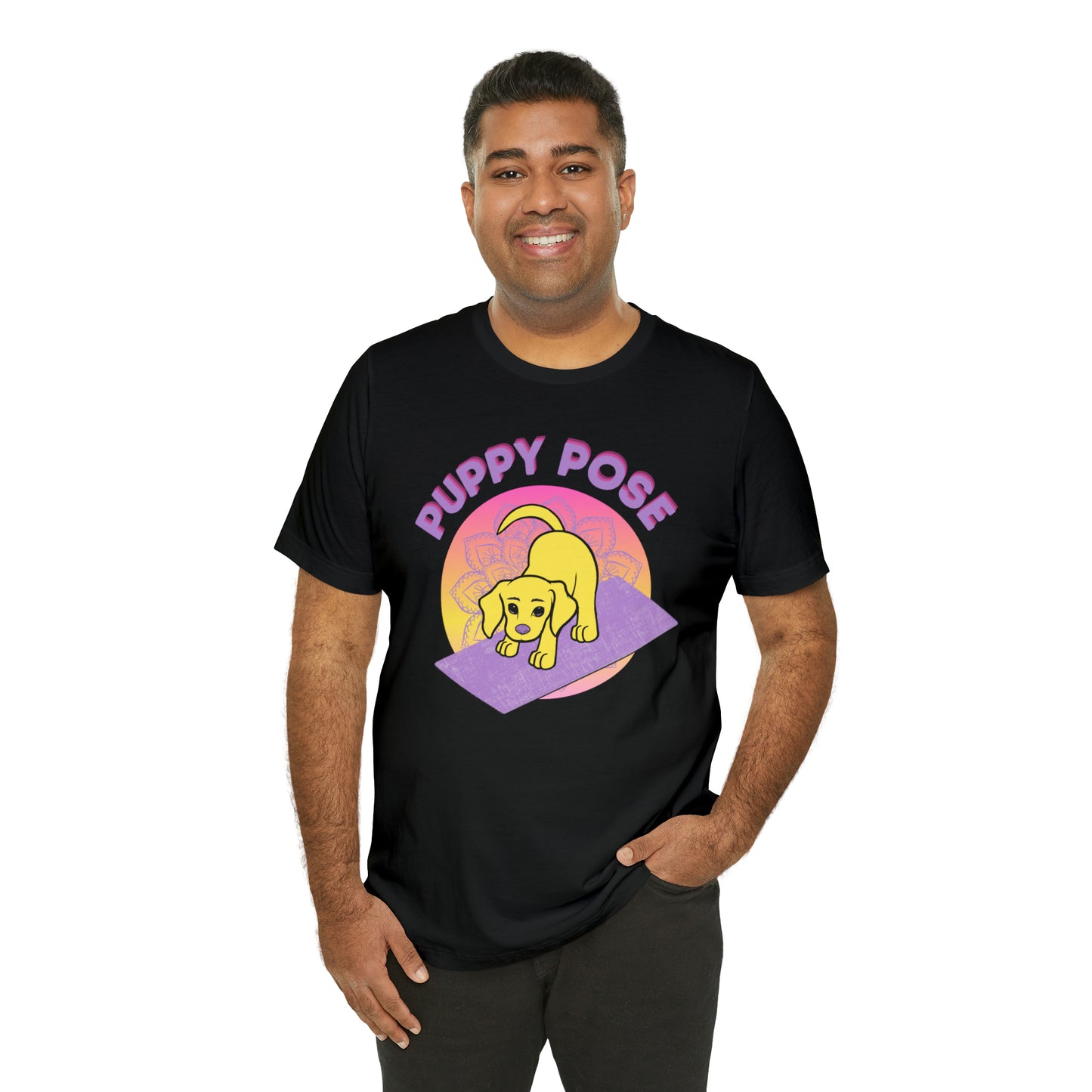 Puppy Pose with Yogi the Rescue Puppy Yoga Mascot Unisex Classic Tee