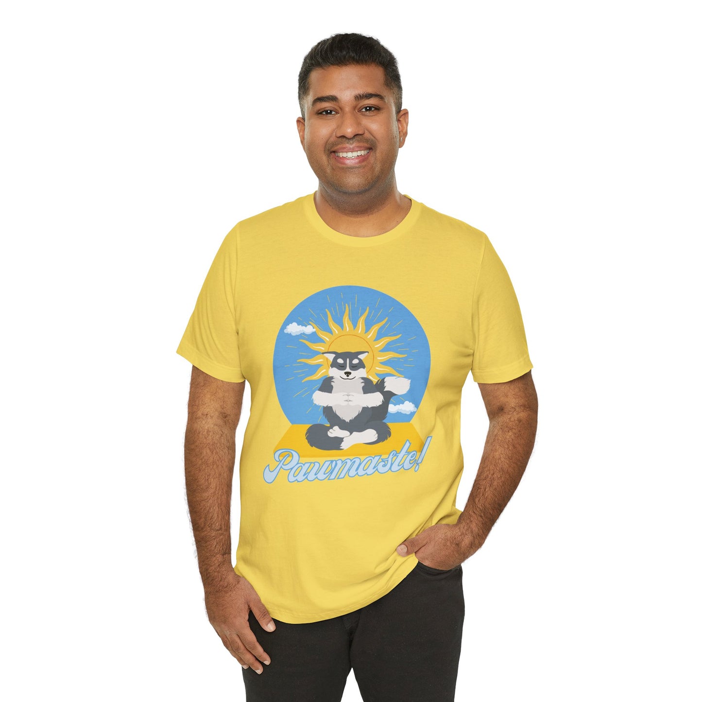 Pawmaste Happy Husky Puppy Yoga Shirt Unisex Classic Tee