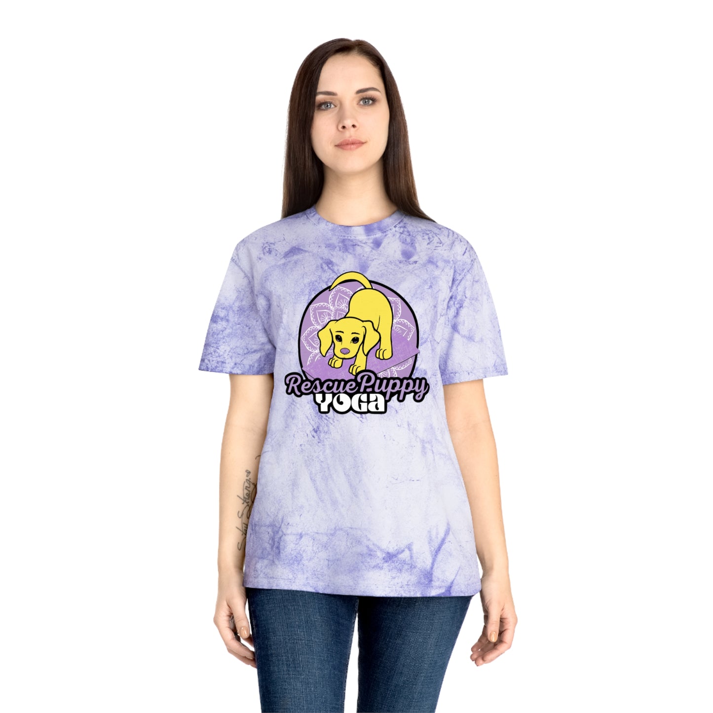 Rescue Puppy Yoga Unisex Color Blast T-Shirt