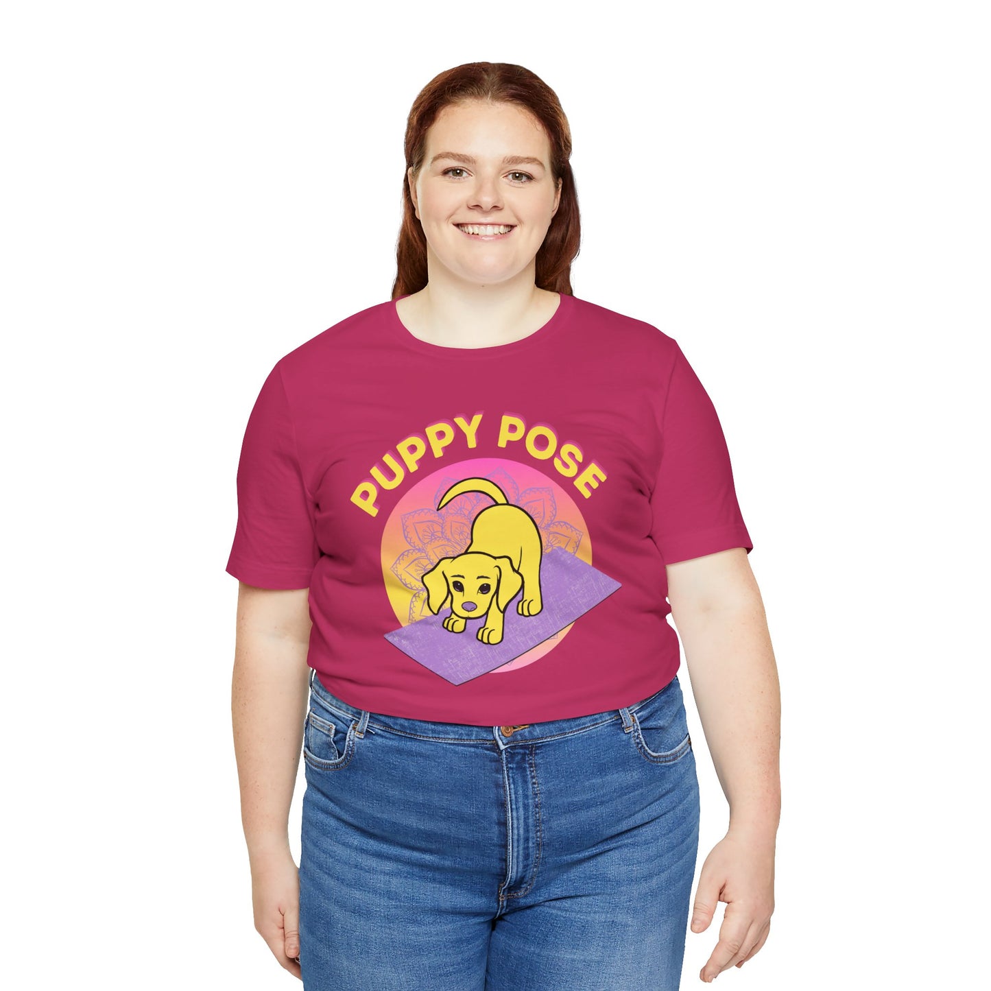 Pawmaste Happy Husky Puppy Yoga Shirt Unisex Classic Tee