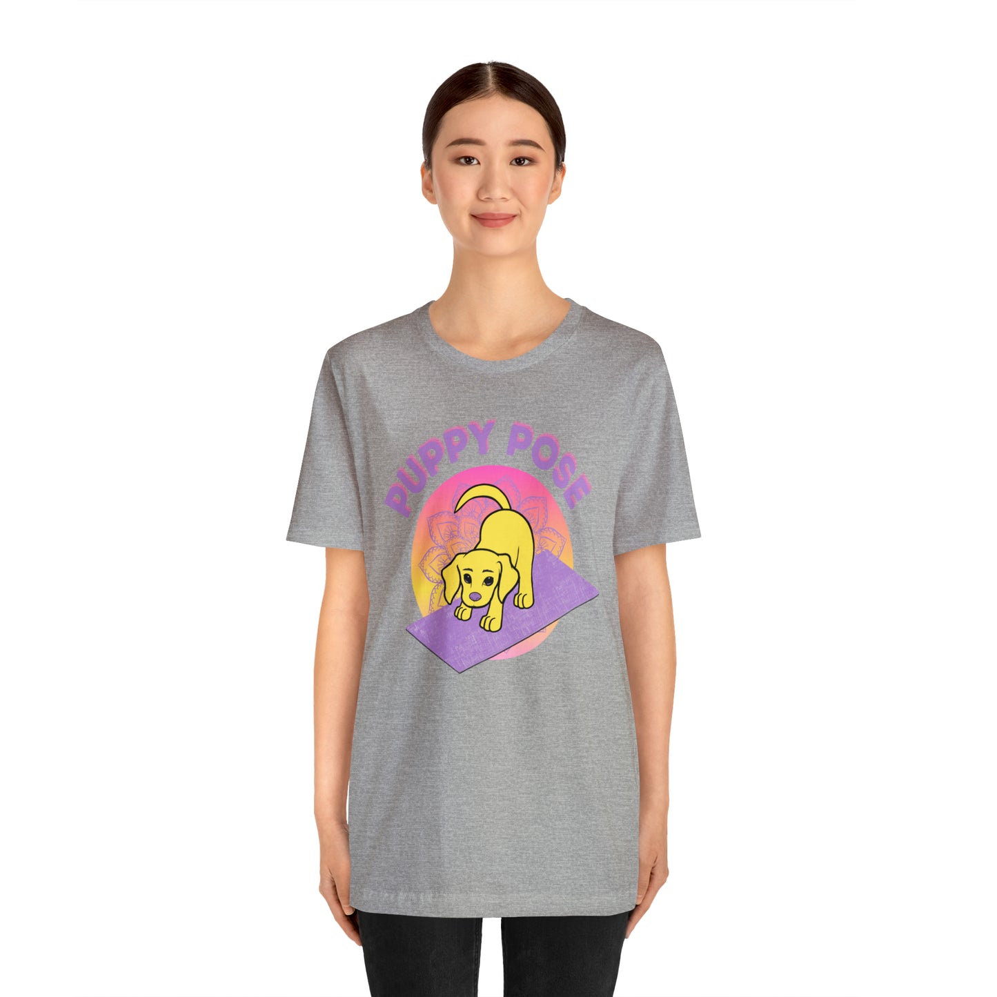 Puppy Pose with Yogi the Rescue Puppy Yoga Mascot Unisex Classic Tee