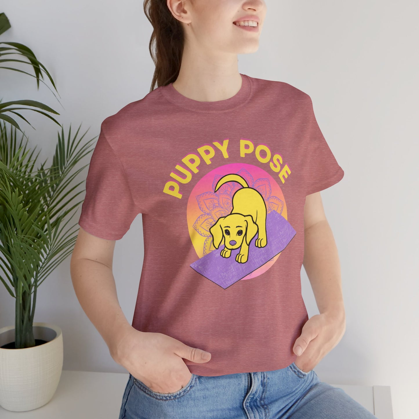 Pawmaste Happy Husky Puppy Yoga Shirt Unisex Classic Tee