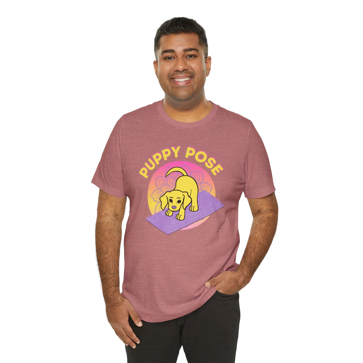 Pawmaste Happy Husky Puppy Yoga Shirt Unisex Classic Tee