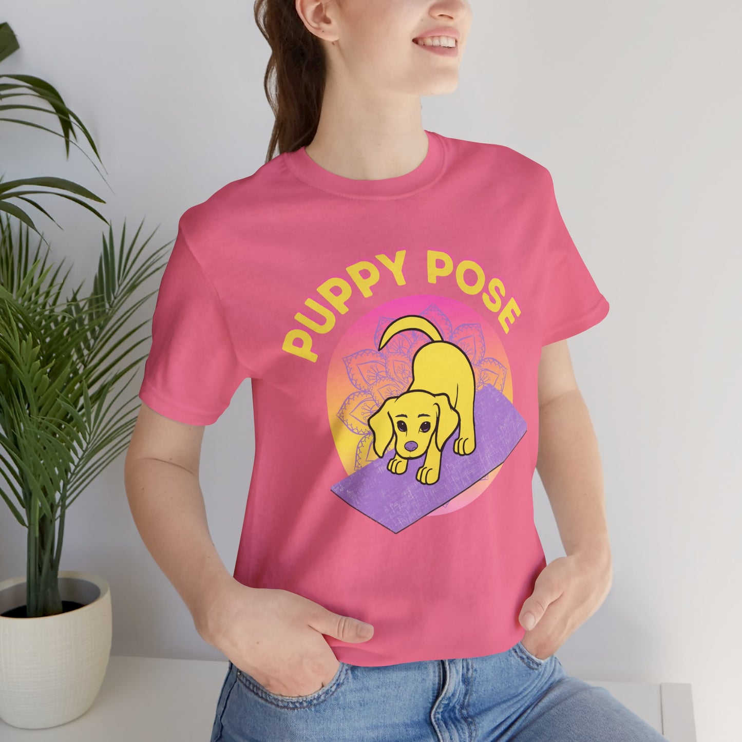 Pawmaste Happy Husky Puppy Yoga Shirt Unisex Classic Tee