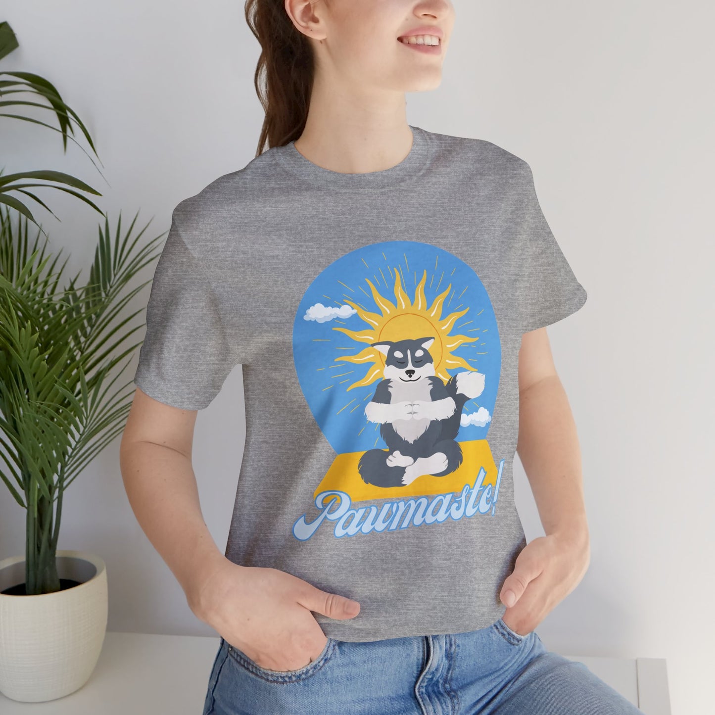 Pawmaste Happy Husky Puppy Yoga Shirt Unisex Classic Tee