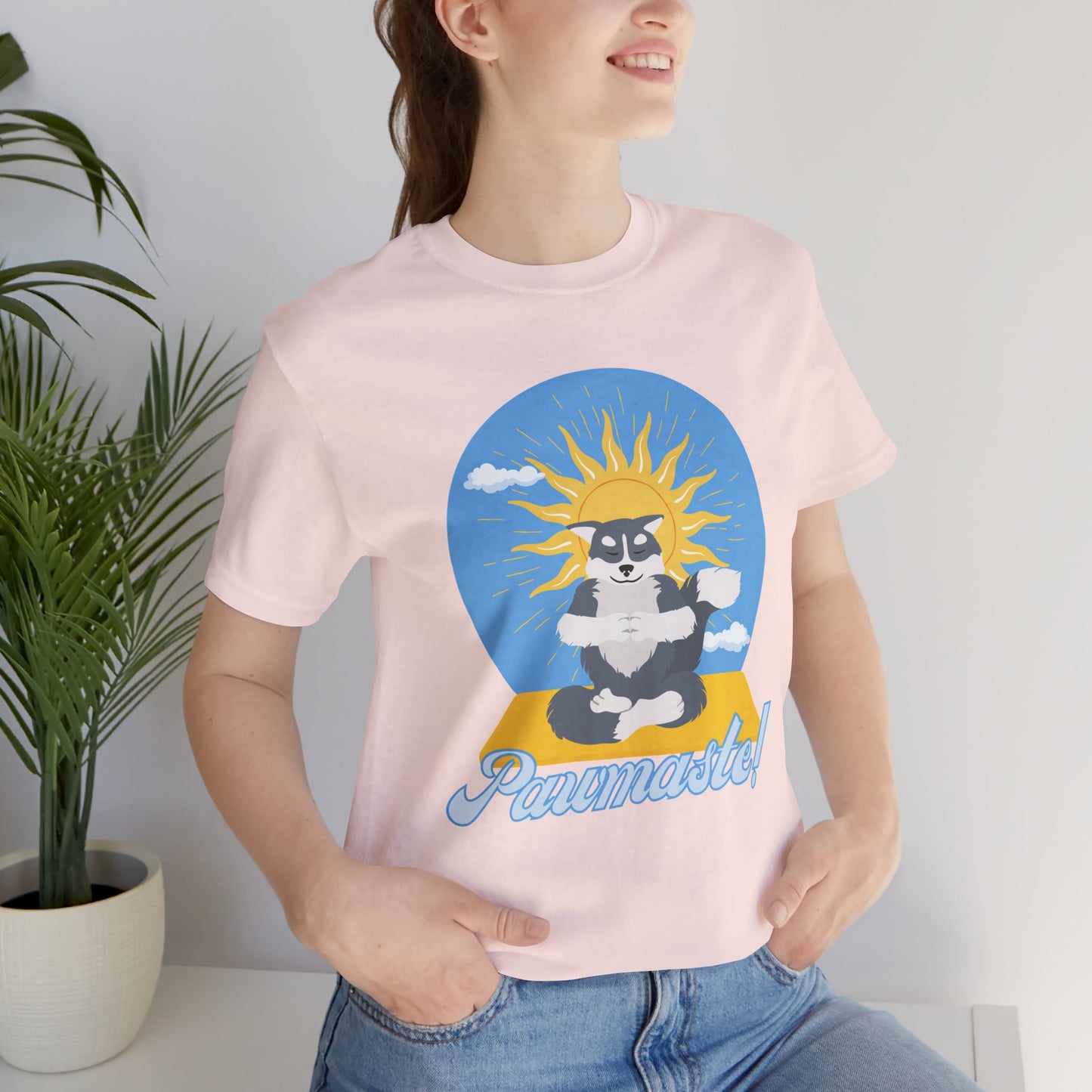 Pawmaste Happy Husky Puppy Yoga Shirt Unisex Classic Tee