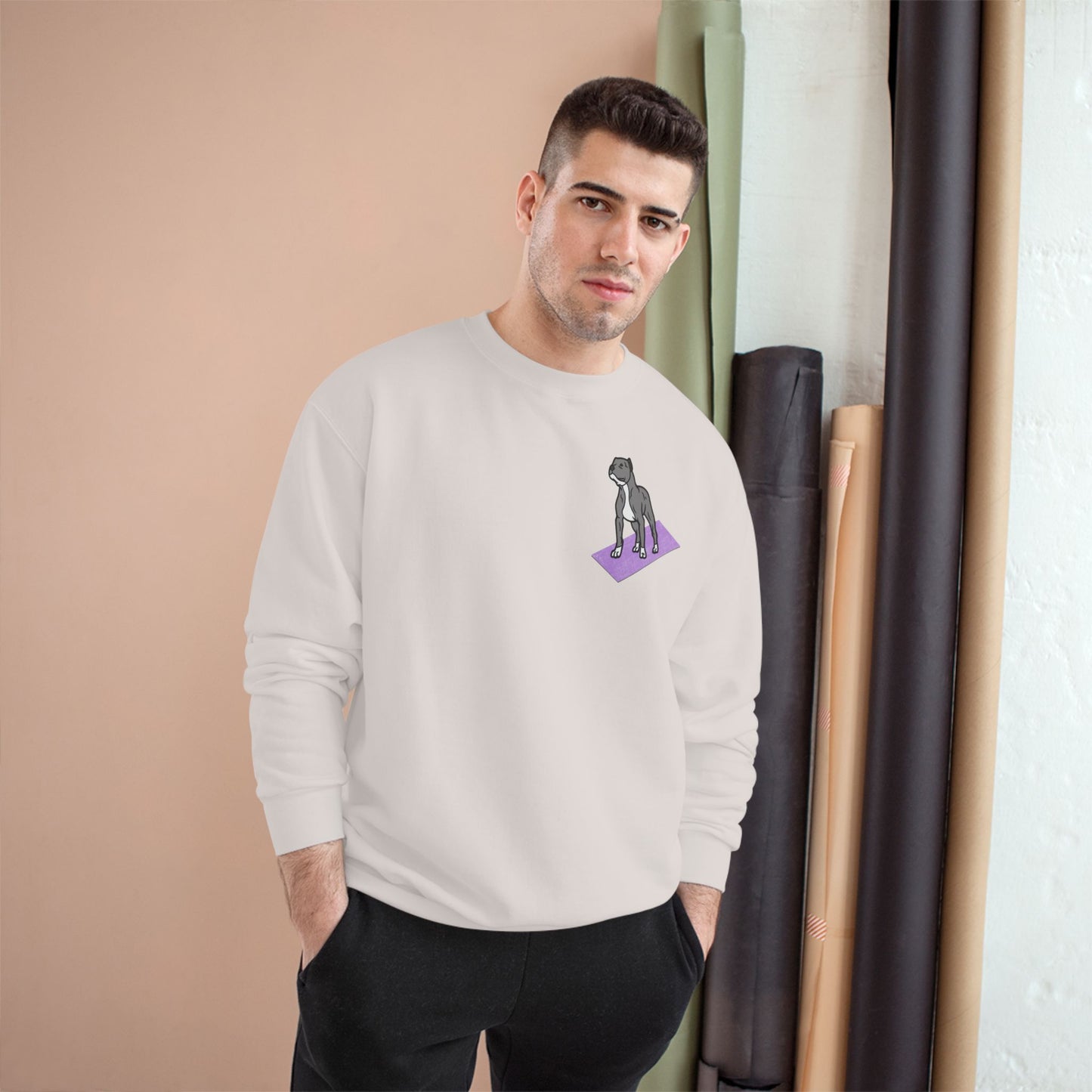 Rescue Puppy Yoga Mat Pit Bull Graphic Crewneck