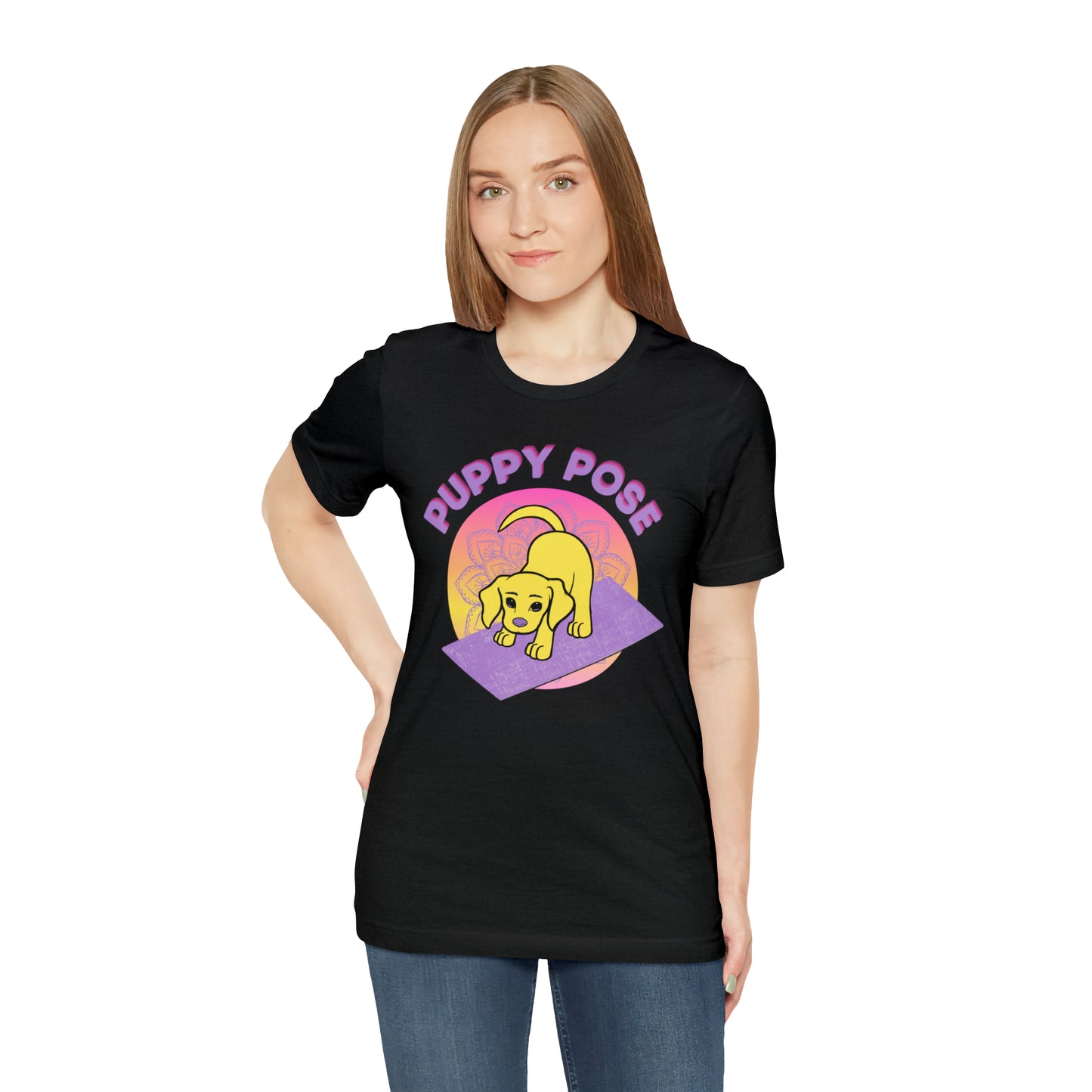 Puppy Pose with Yogi the Rescue Puppy Yoga Mascot Unisex Classic Tee