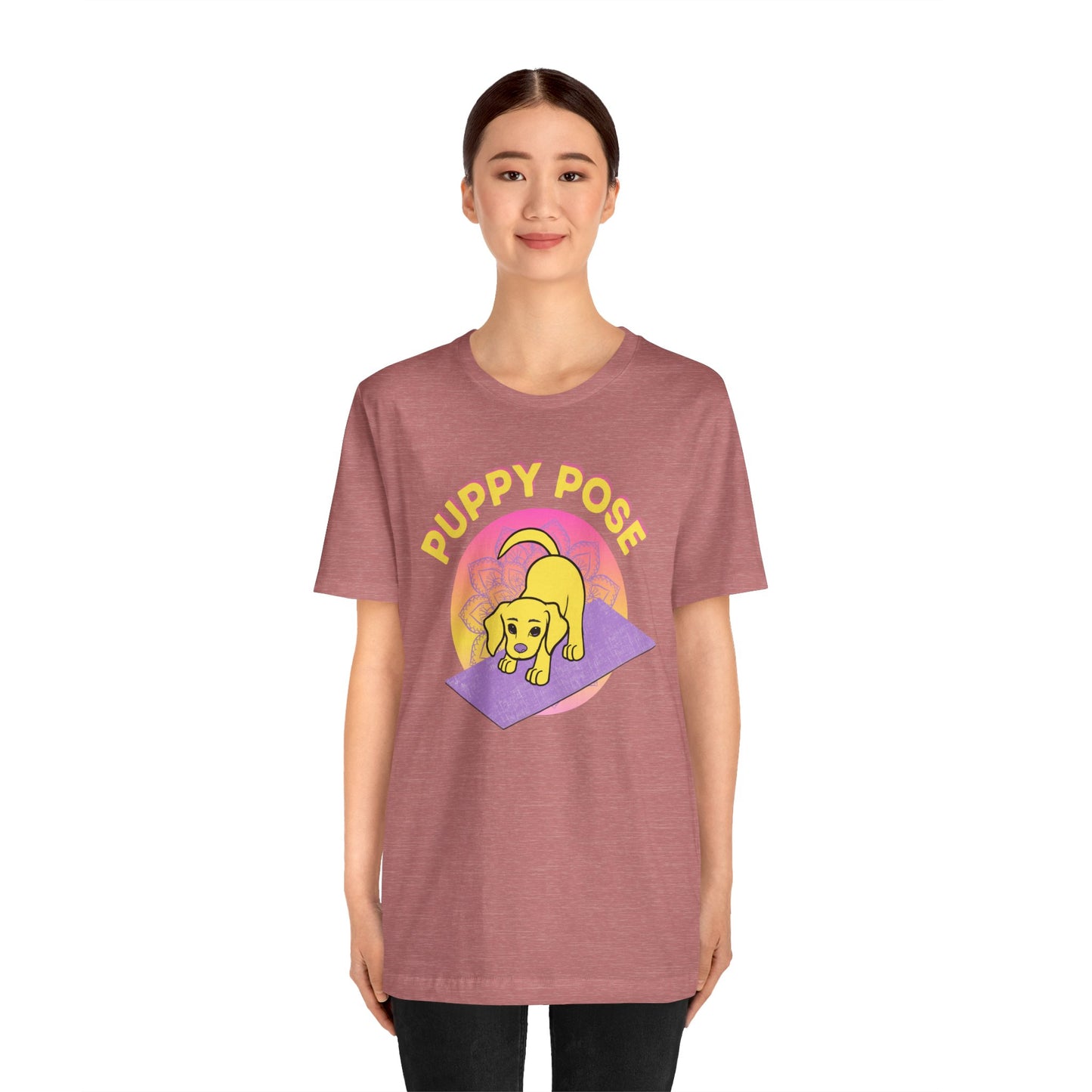 Pawmaste Happy Husky Puppy Yoga Shirt Unisex Classic Tee