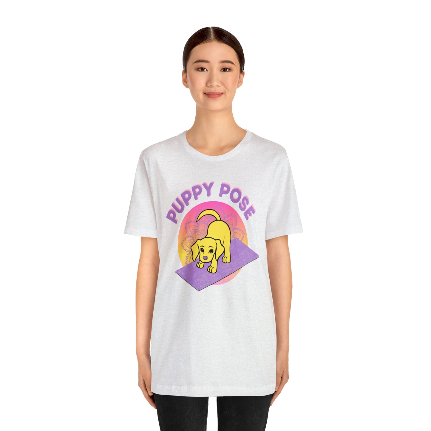 Puppy Pose with Yogi the Rescue Puppy Yoga Mascot Unisex Classic Tee