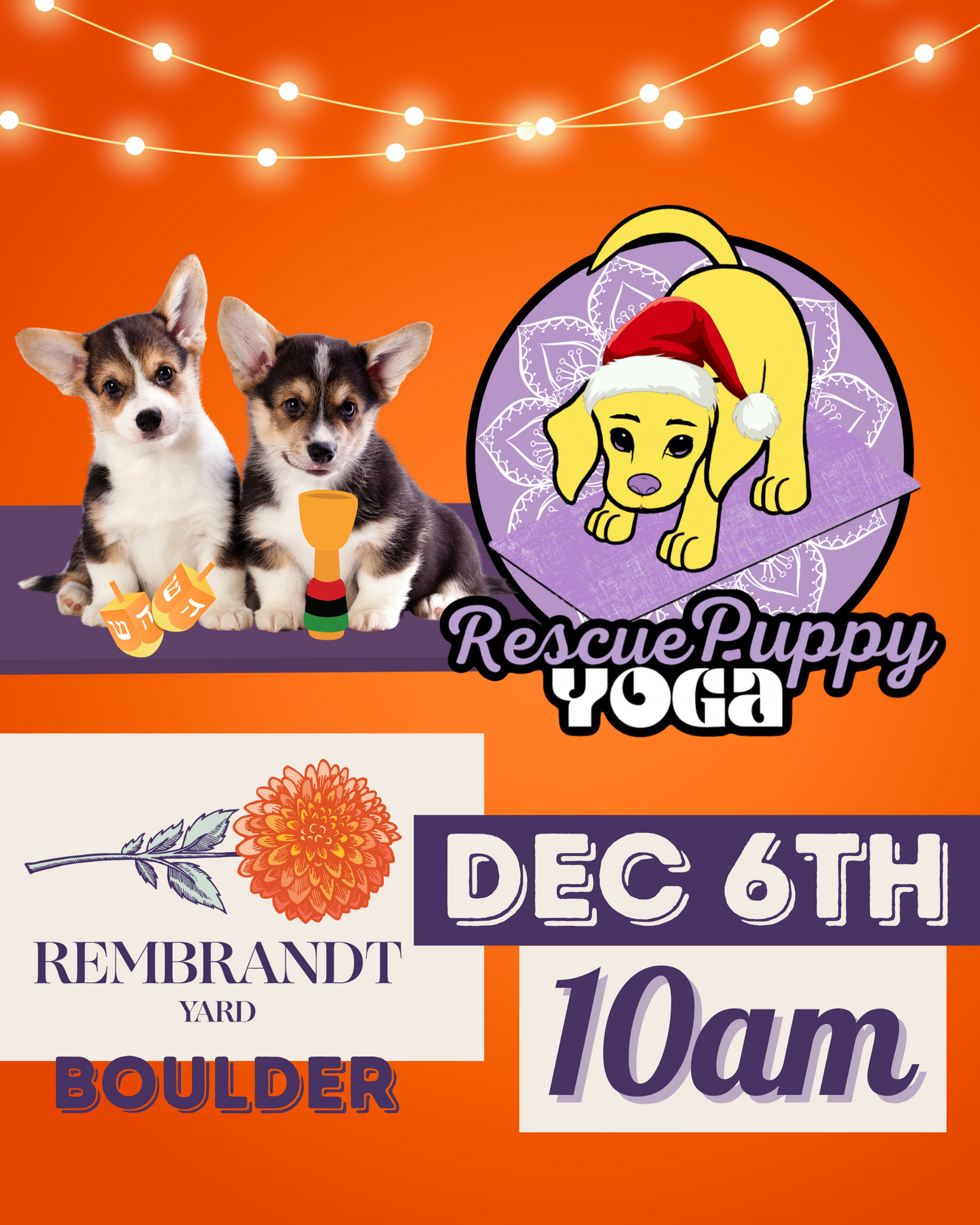 Rescue Puppy Yoga - Rembrandt Yard Boulder