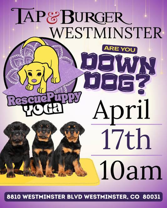 Rescue Puppy Yoga - Tap & Burger Westminster