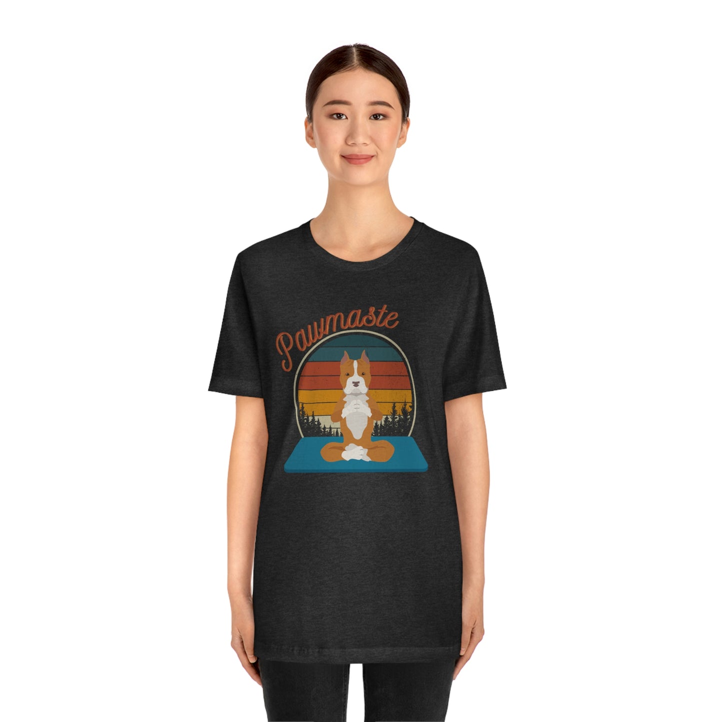 Pawmaste Pitbull Puppy Yoga Mountain Shirt Unisex Classic Tee