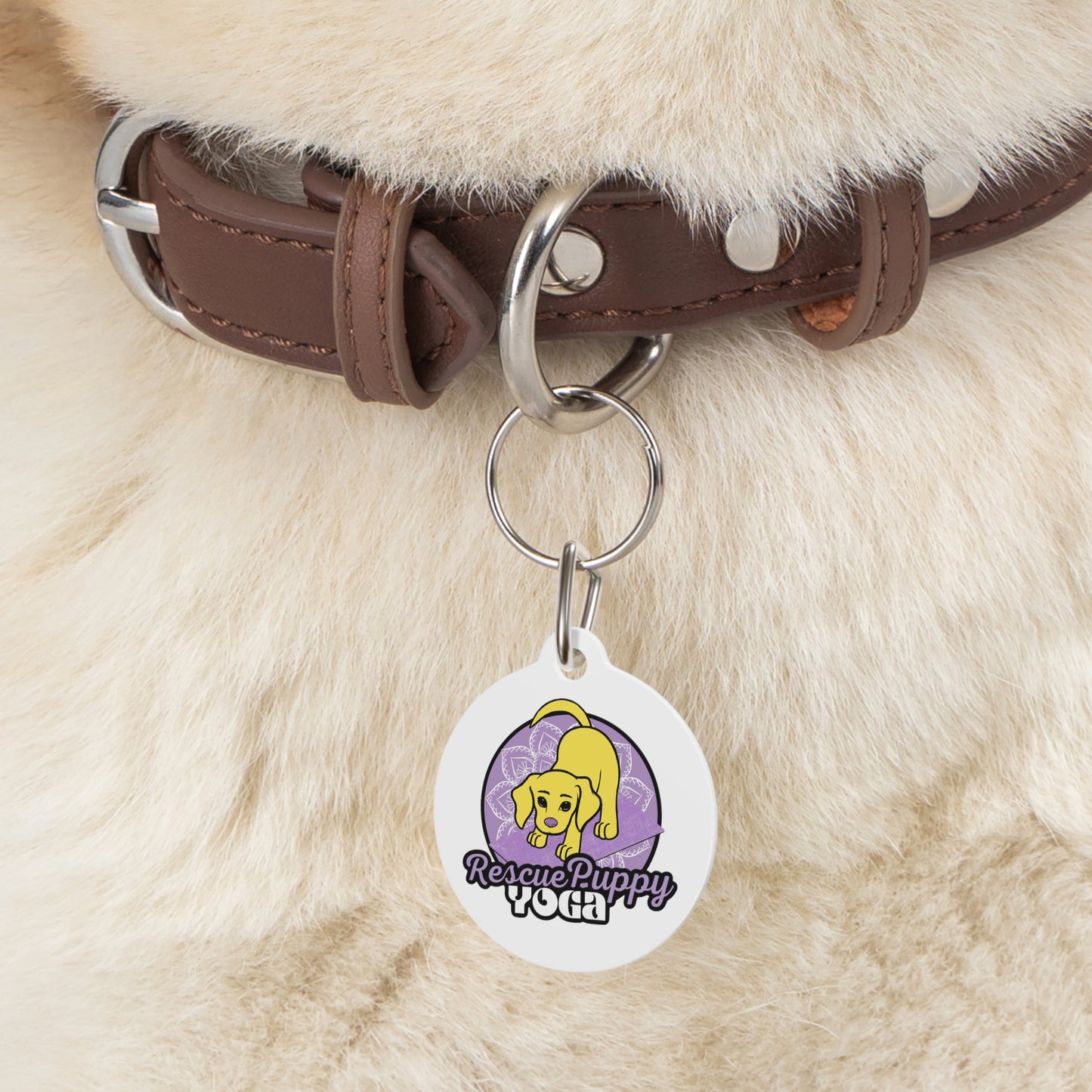 Rescue Puppy Yoga Logo Pet Tag