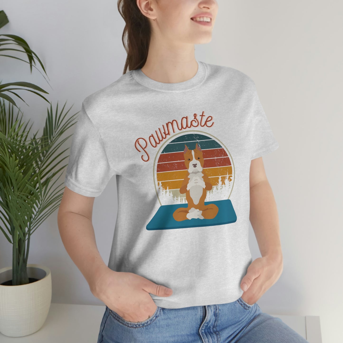 Pawmaste Pitbull Puppy Yoga Mountain Shirt Unisex Classic Tee