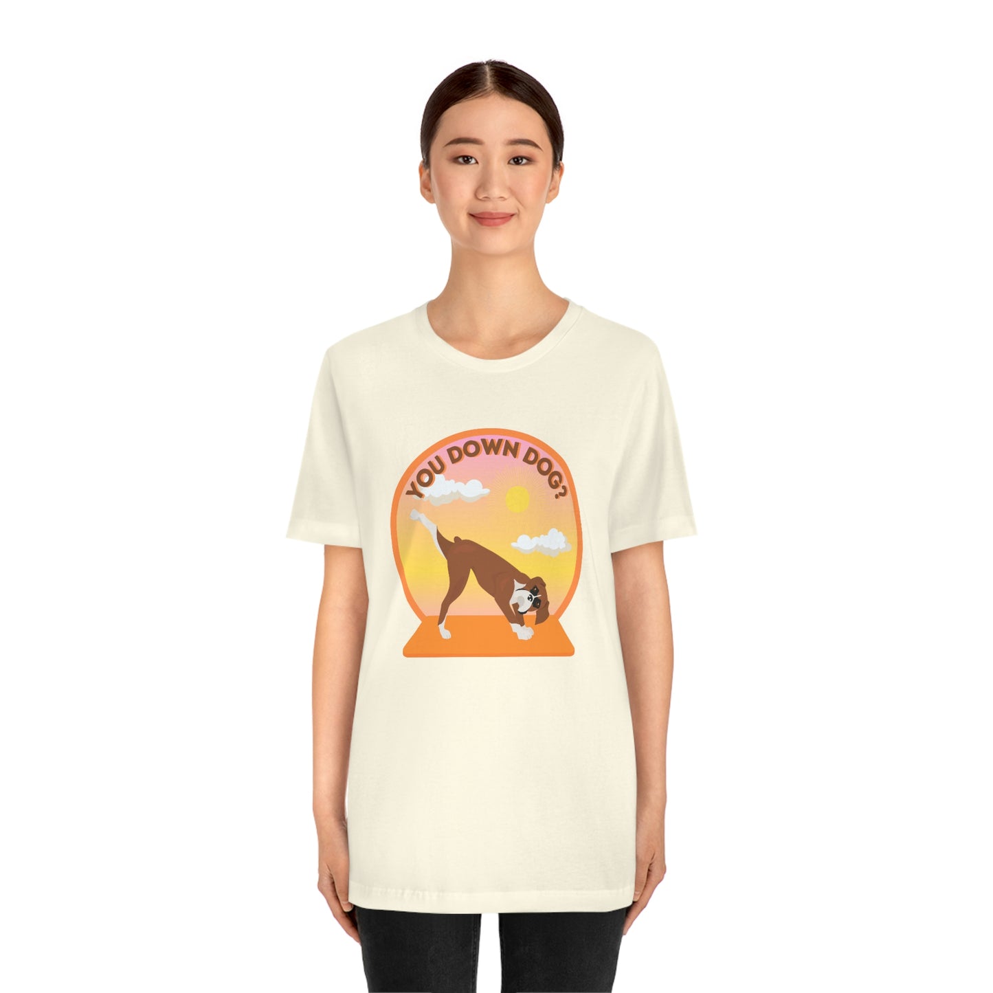 Downdog Boxer Puppy Yoga Shirt Unisex Classic Tee