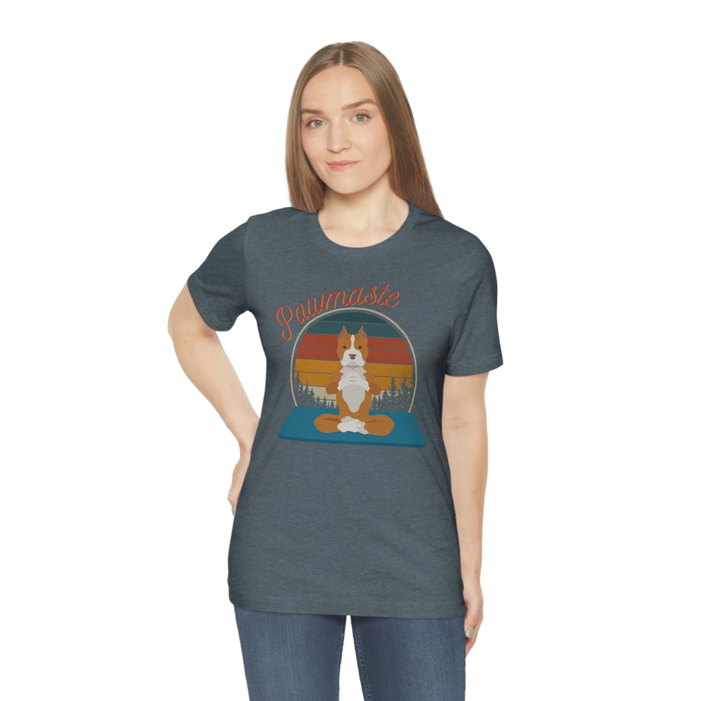 Pawmaste Pitbull Puppy Yoga Mountain Shirt Unisex Classic Tee