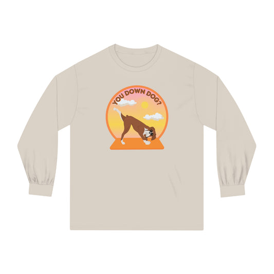 Downdog Boxer Puppy Yoga Unisex Classic long Sleeve Tee