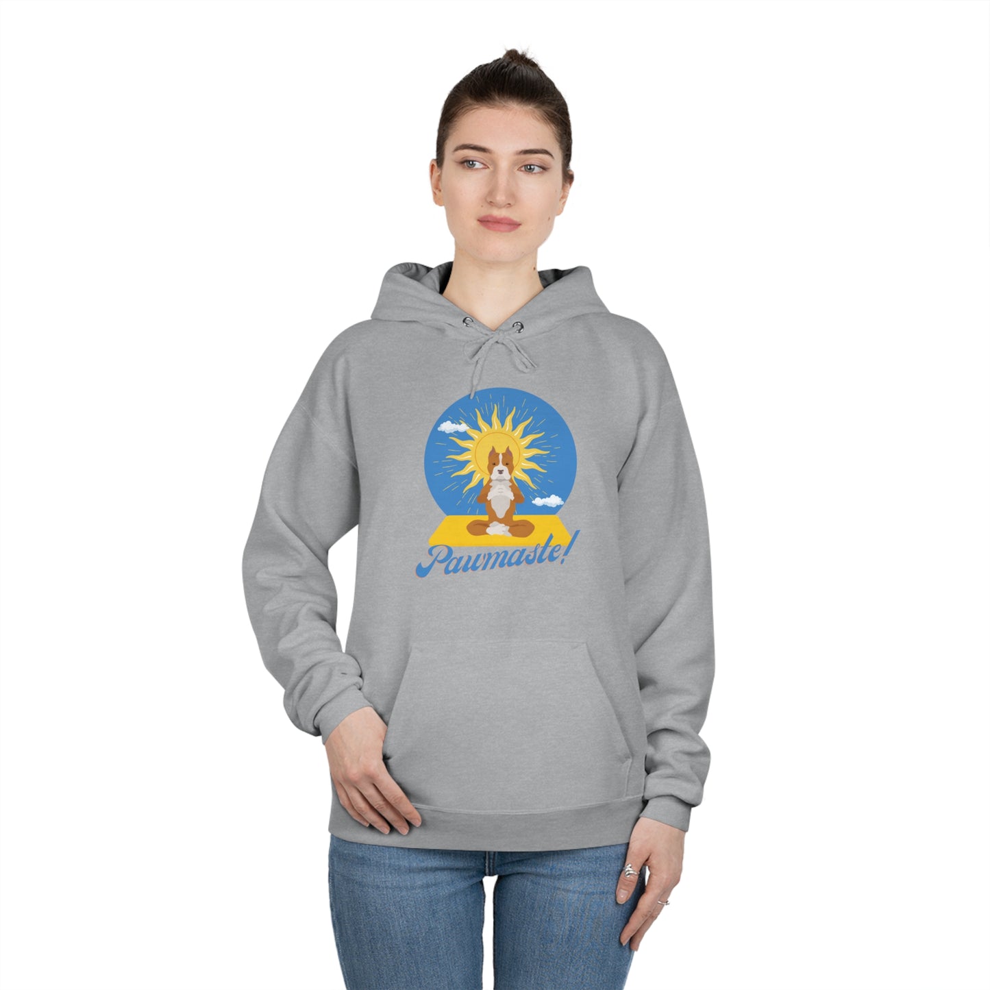 Pawmaste Pitbull Puppy Yoga Unisex Eco Hoodie