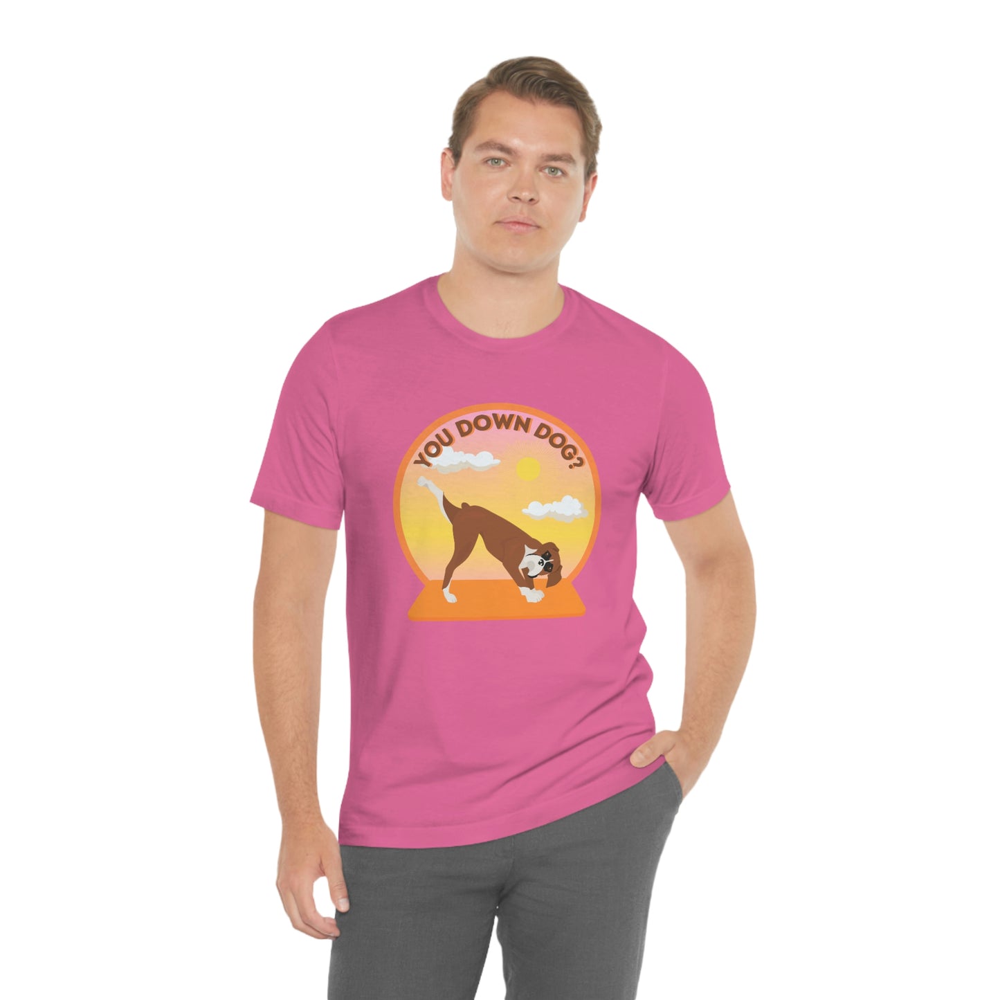 Downdog Boxer Puppy Yoga Shirt Unisex Classic Tee