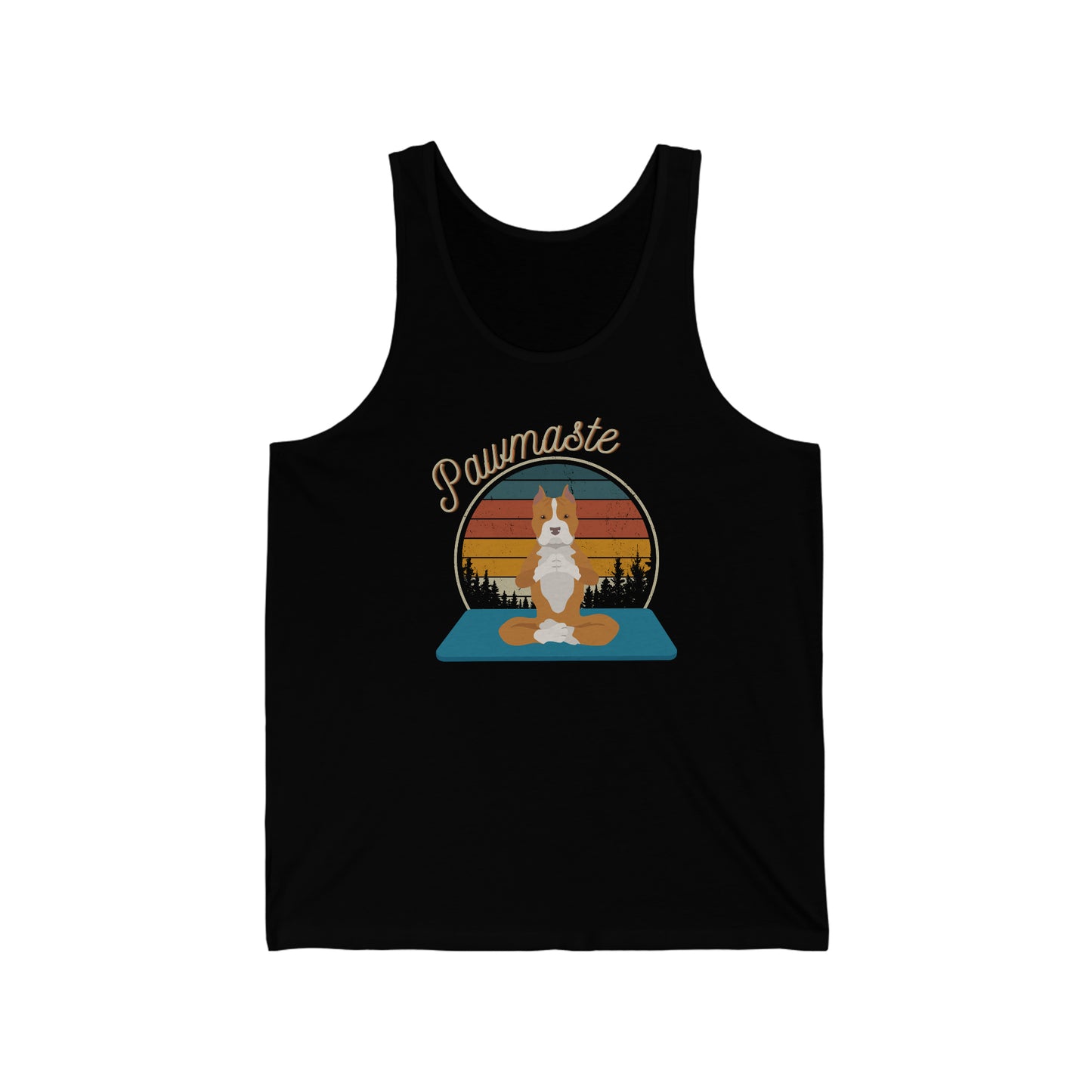 Pawmaste Pitbull Puppy Yoga Mountain Unisex Tank Top