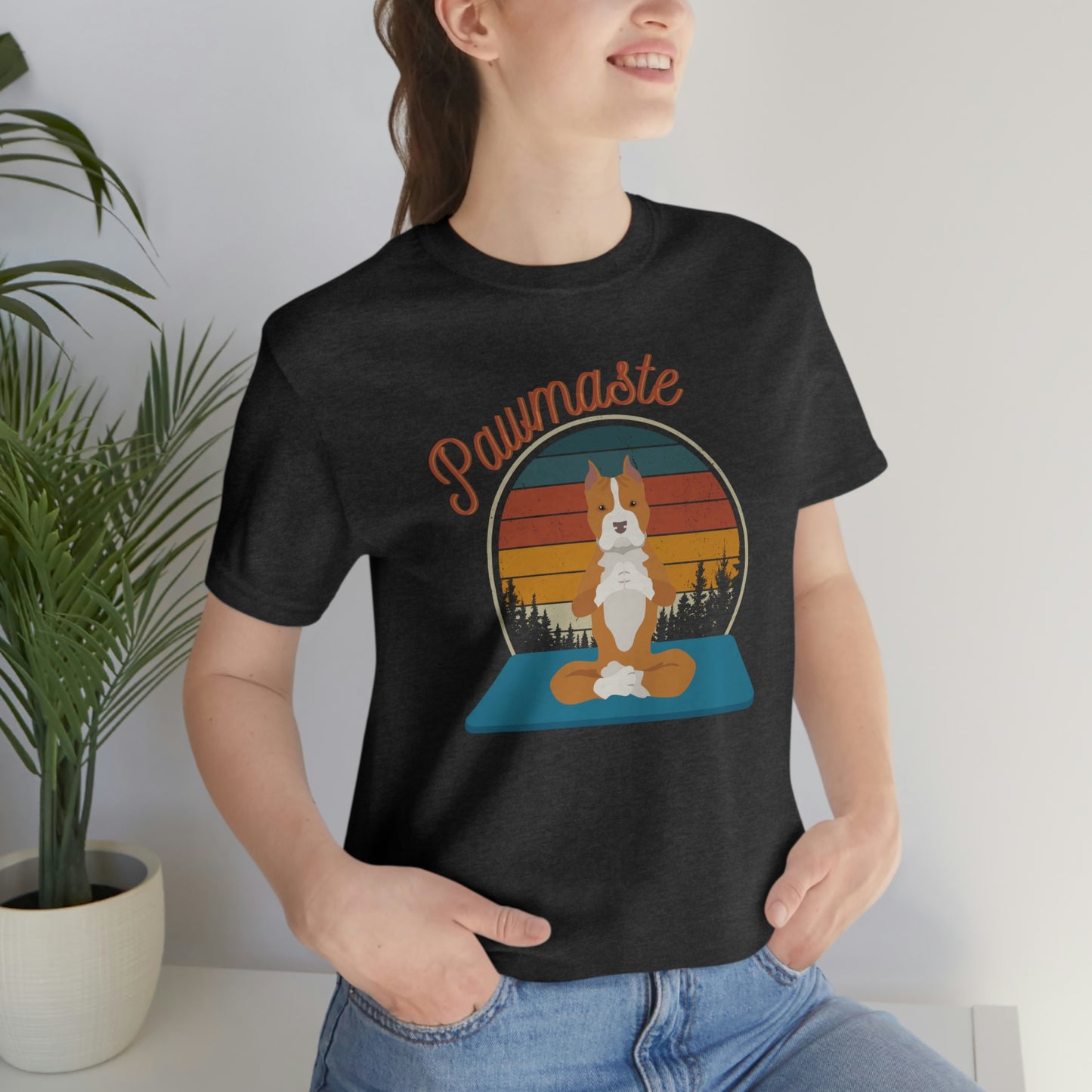 Pawmaste Pitbull Puppy Yoga Mountain Shirt Unisex Classic Tee