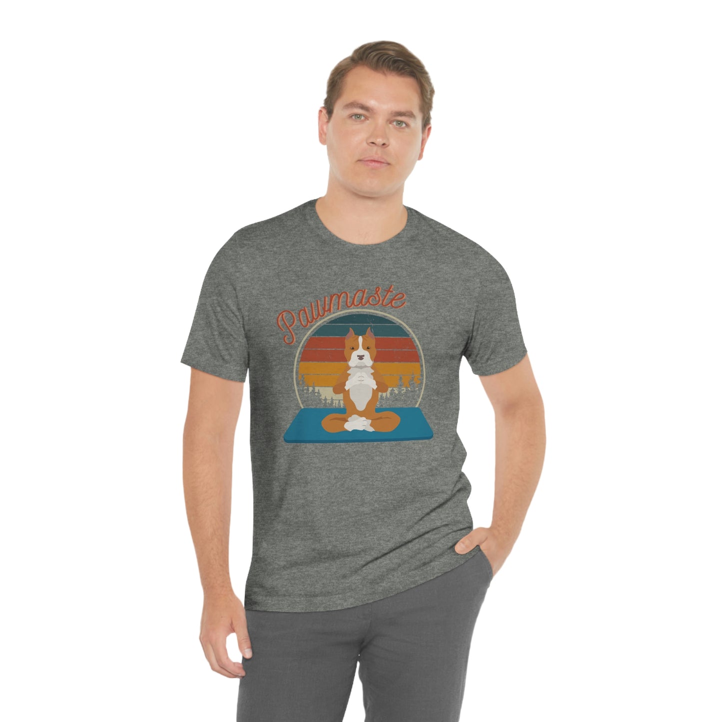 Pawmaste Pitbull Puppy Yoga Mountain Shirt Unisex Classic Tee