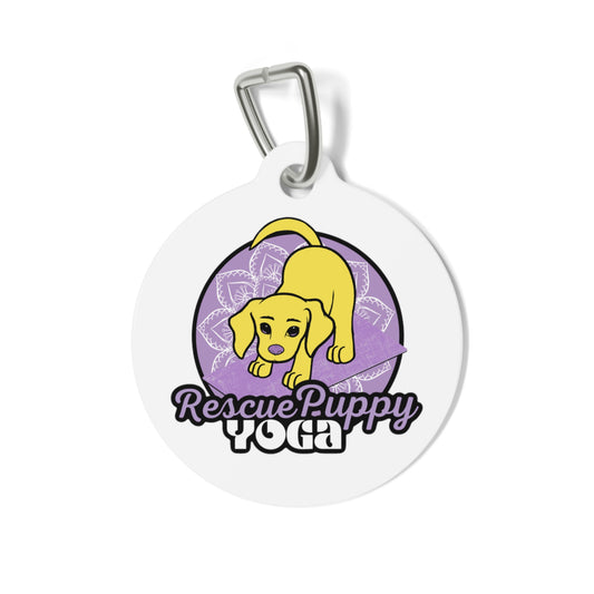 Rescue Puppy Yoga Logo Pet Tag