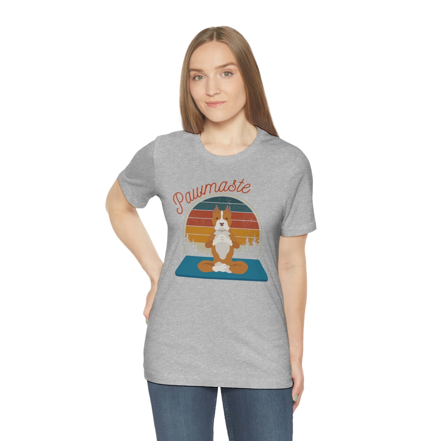 Pawmaste Pitbull Puppy Yoga Mountain Shirt Unisex Classic Tee