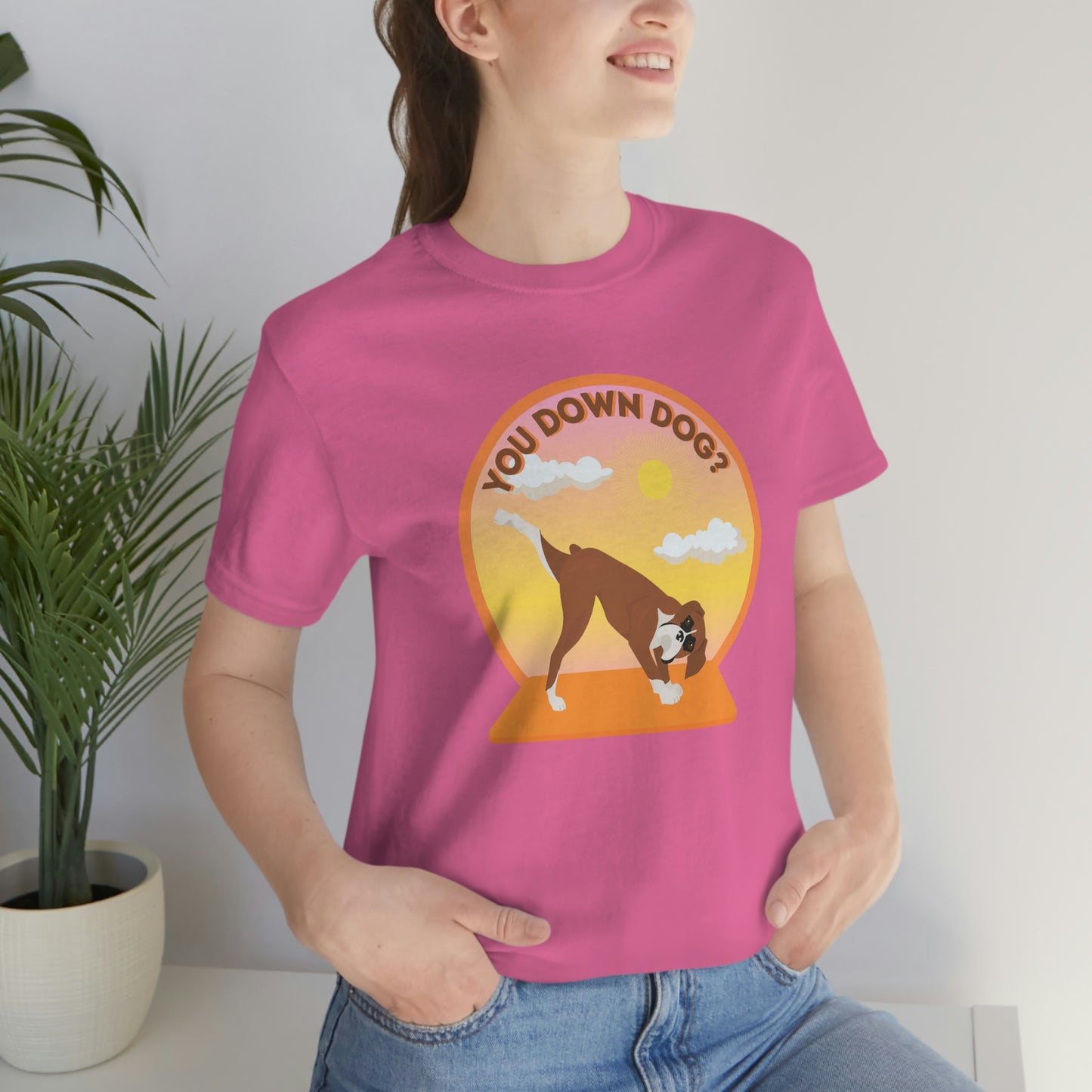 Downdog Boxer Puppy Yoga Shirt Unisex Classic Tee