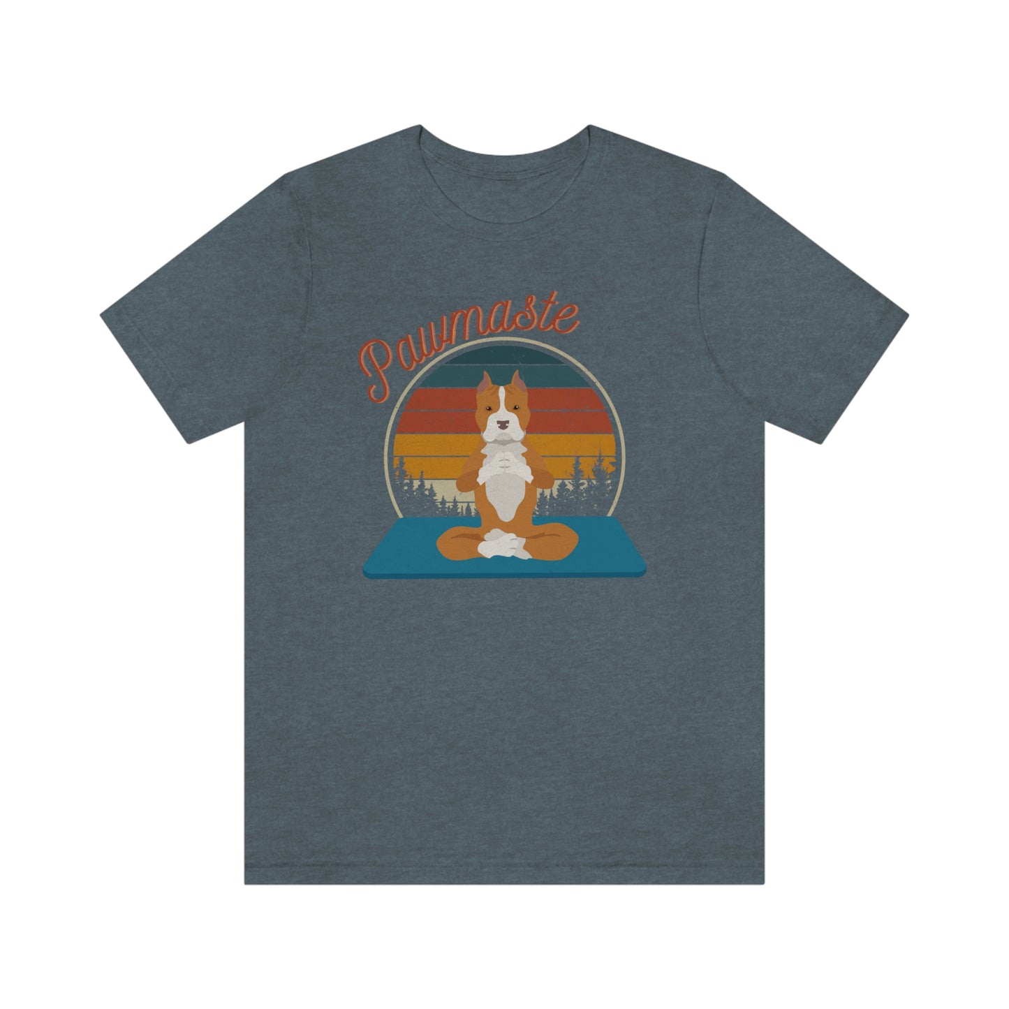 Pawmaste Pitbull Puppy Yoga Mountain Shirt Unisex Classic Tee