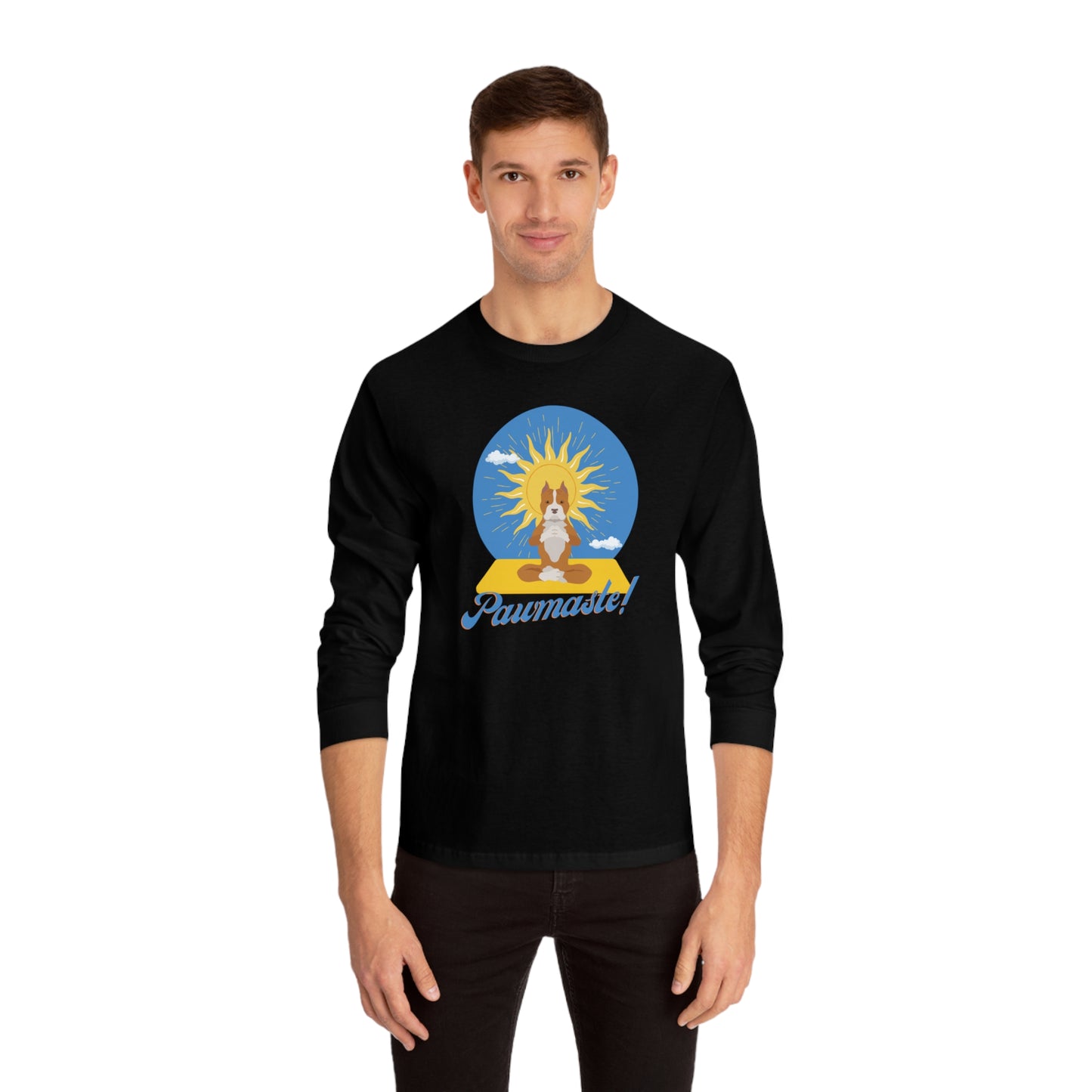 Pawmaste Pitbull Puppy Yoga Unisex Long Sleeve Tee