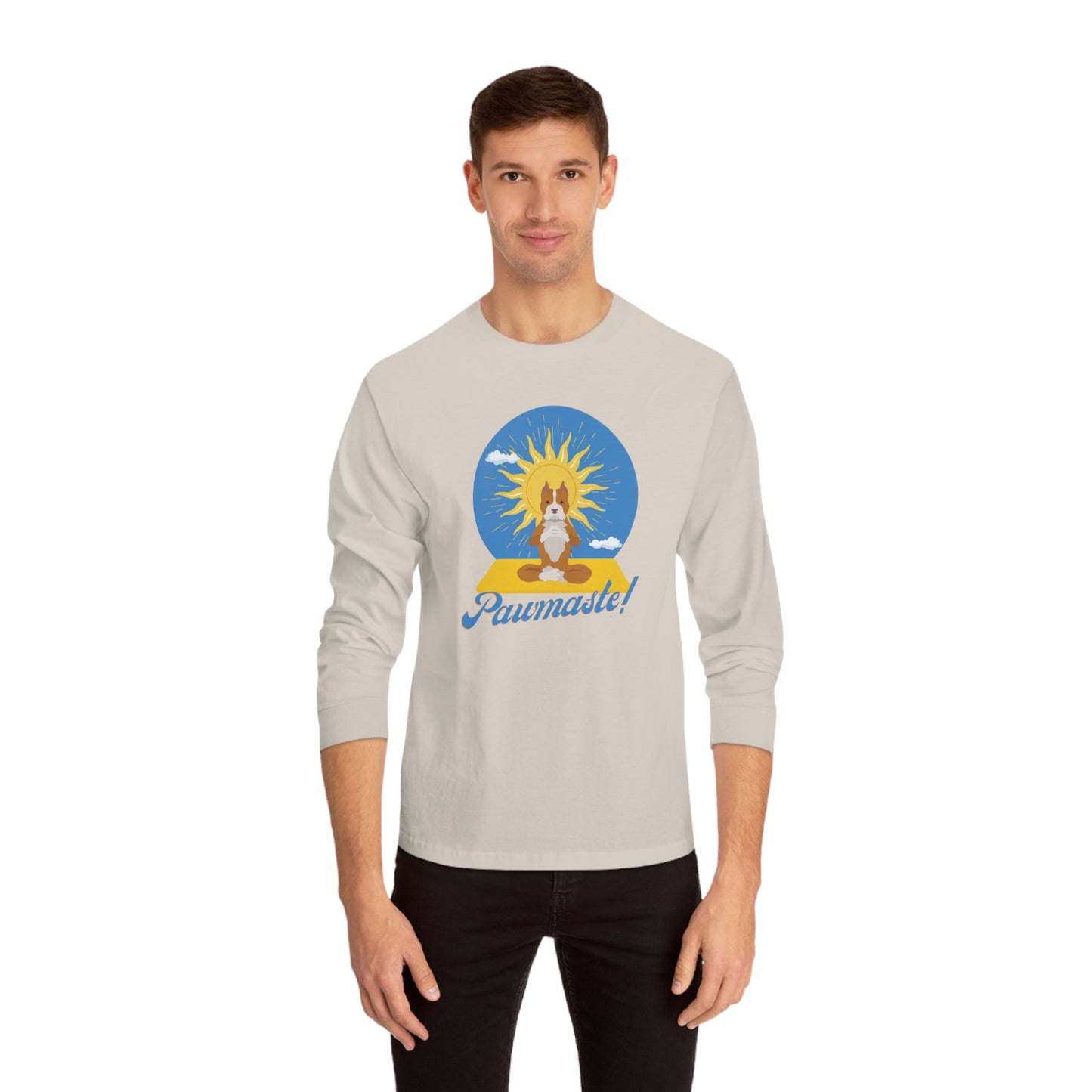 Pawmaste Pitbull Puppy Yoga Unisex Long Sleeve Tee