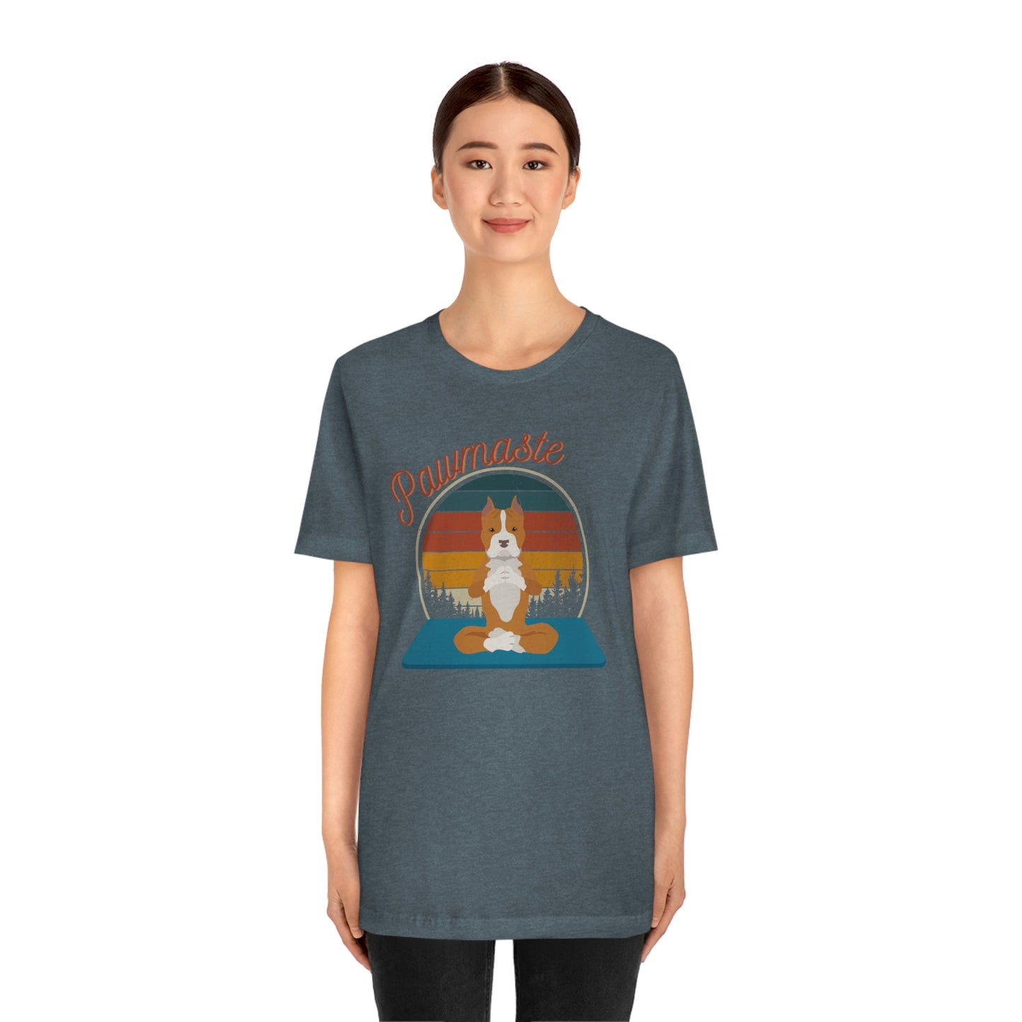 Pawmaste Pitbull Puppy Yoga Mountain Shirt Unisex Classic Tee