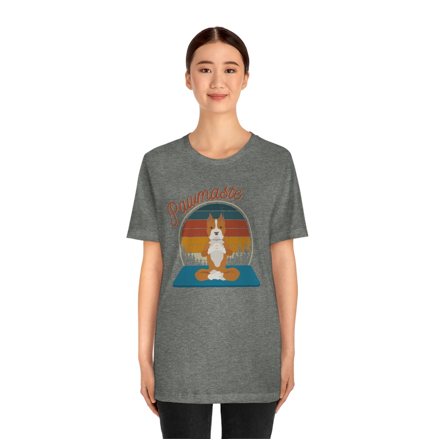 Pawmaste Pitbull Puppy Yoga Mountain Shirt Unisex Classic Tee