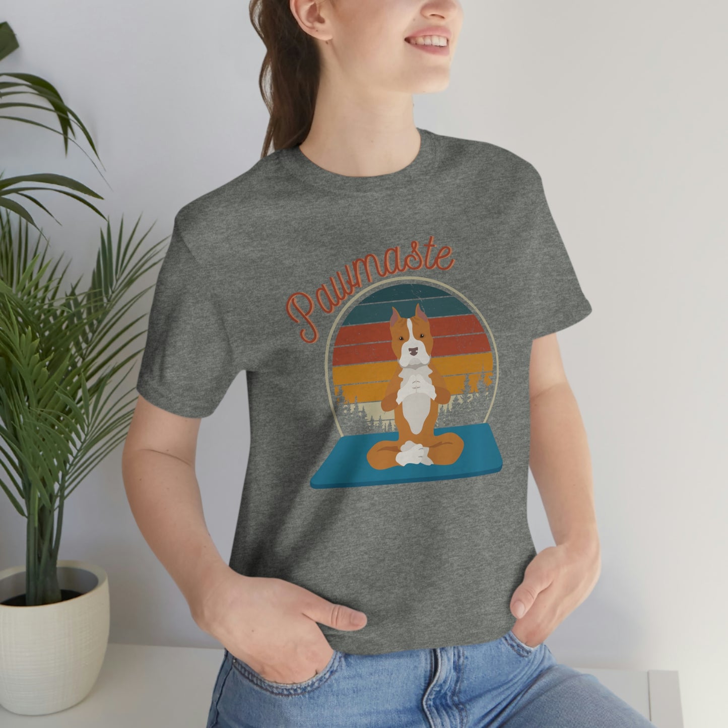 Pawmaste Pitbull Puppy Yoga Mountain Shirt Unisex Classic Tee