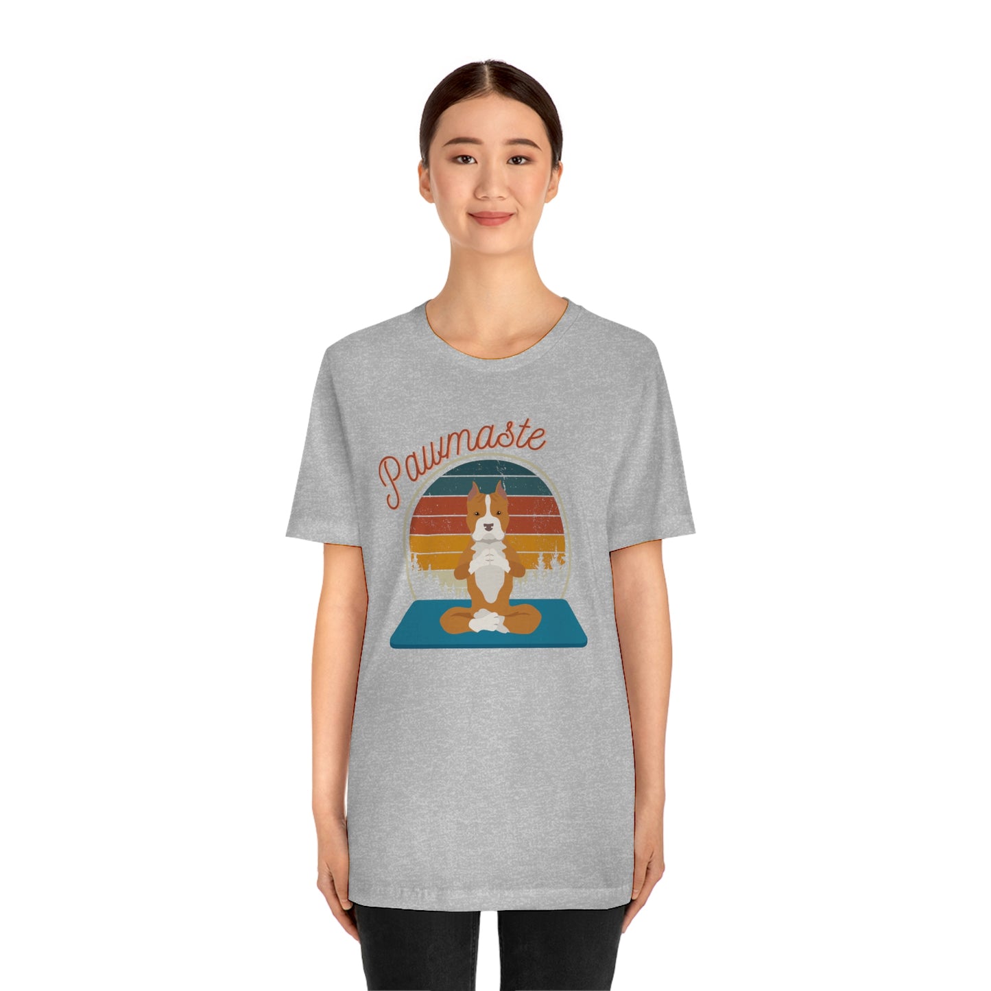 Pawmaste Pitbull Puppy Yoga Mountain Shirt Unisex Classic Tee