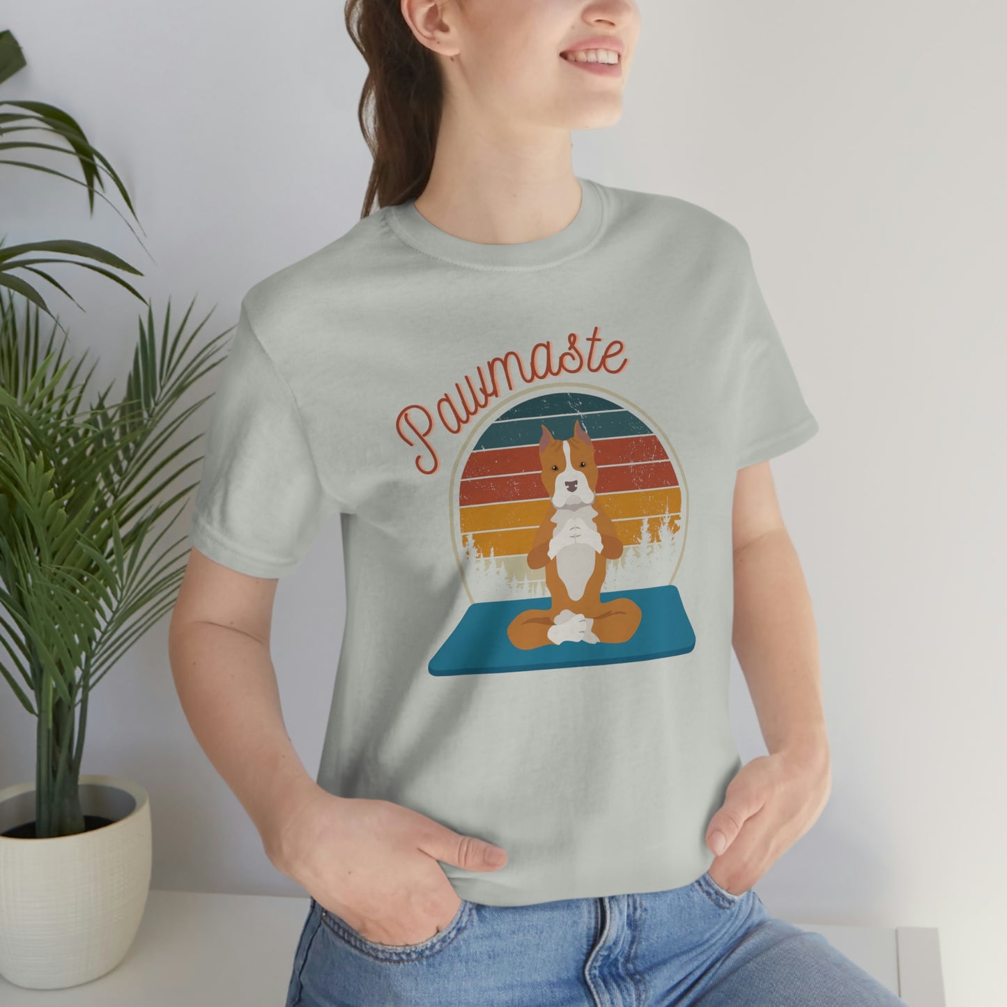 Pawmaste Pitbull Puppy Yoga Mountain Shirt Unisex Classic Tee