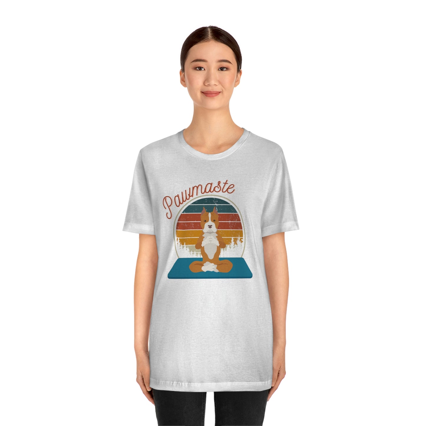 Pawmaste Pitbull Puppy Yoga Mountain Shirt Unisex Classic Tee