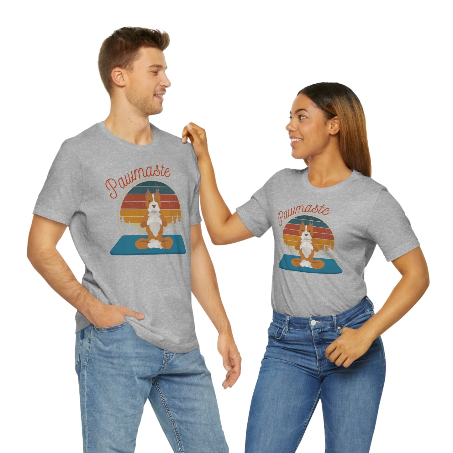 Pawmaste Pitbull Puppy Yoga Mountain Shirt Unisex Classic Tee