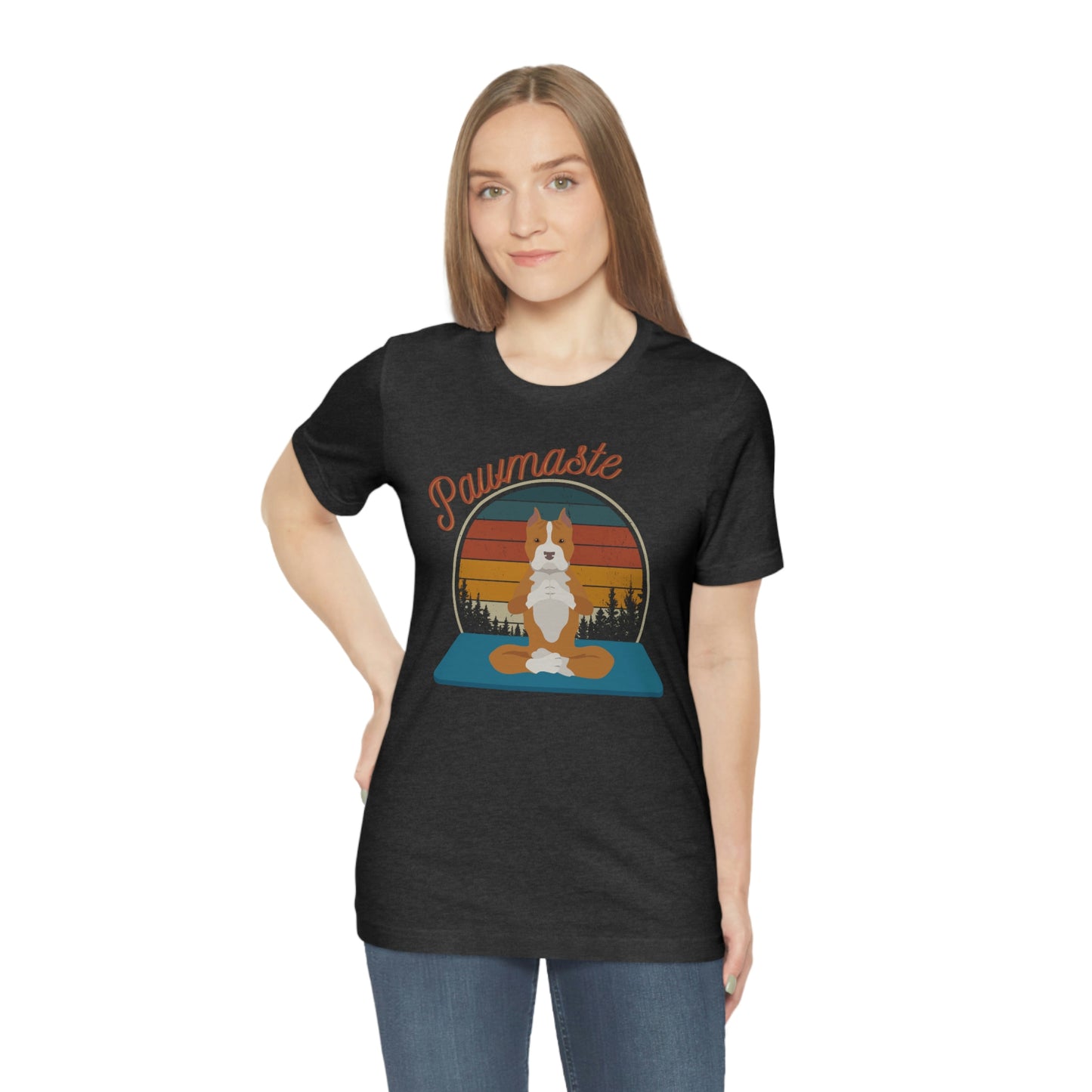 Pawmaste Pitbull Puppy Yoga Mountain Shirt Unisex Classic Tee