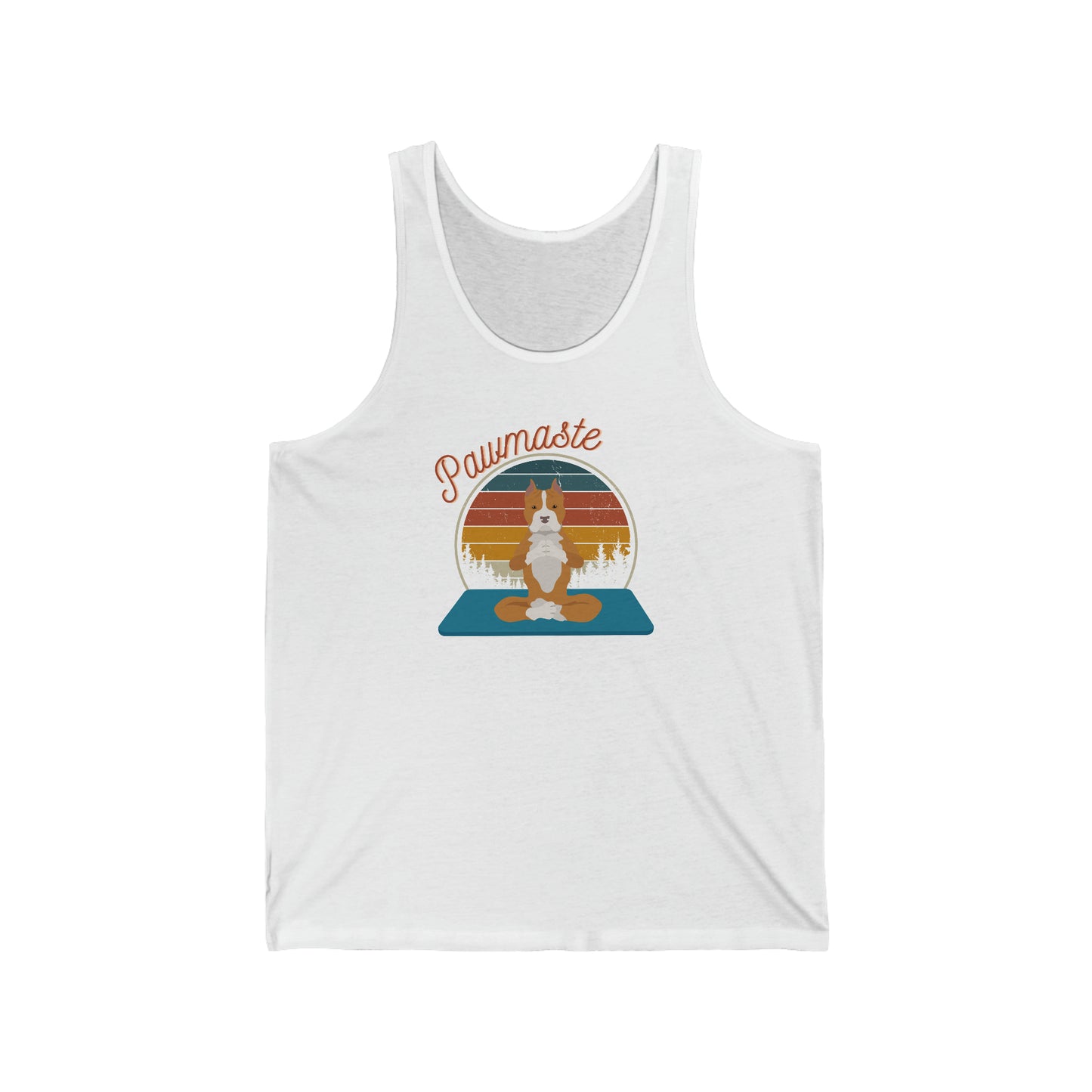 Pawmaste Pitbull Puppy Yoga Mountain Unisex Tank Top