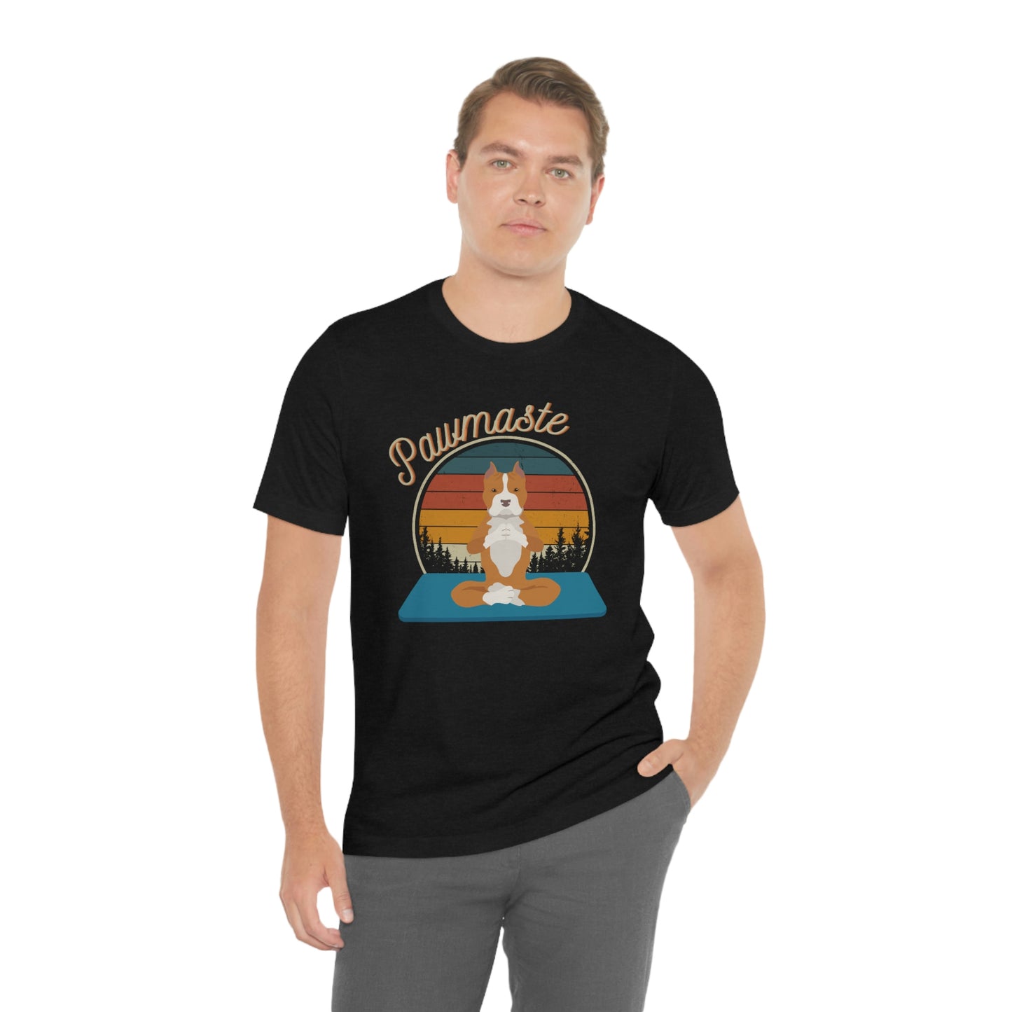 Pawmaste Pitbull Puppy Yoga Mountain Shirt Unisex Classic Tee