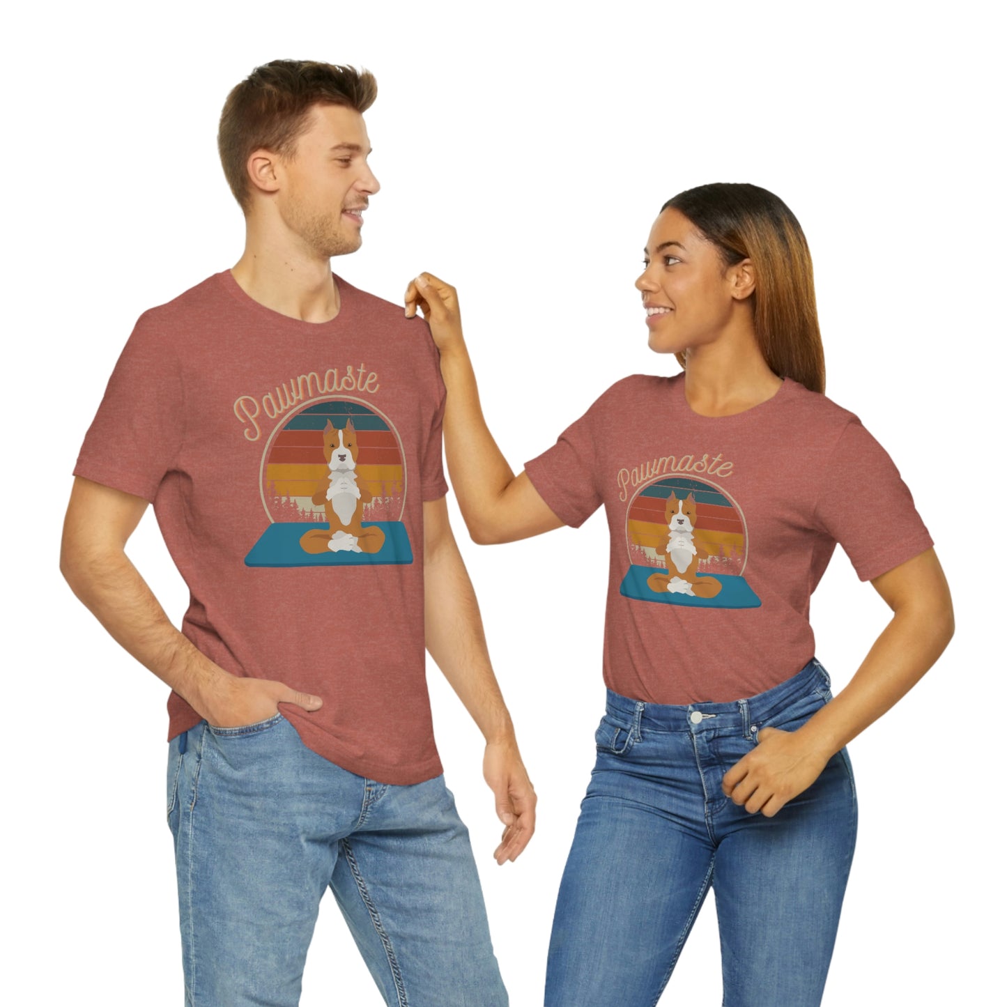 Pawmaste Pitbull Puppy Yoga Mountain Shirt Unisex Classic Tee