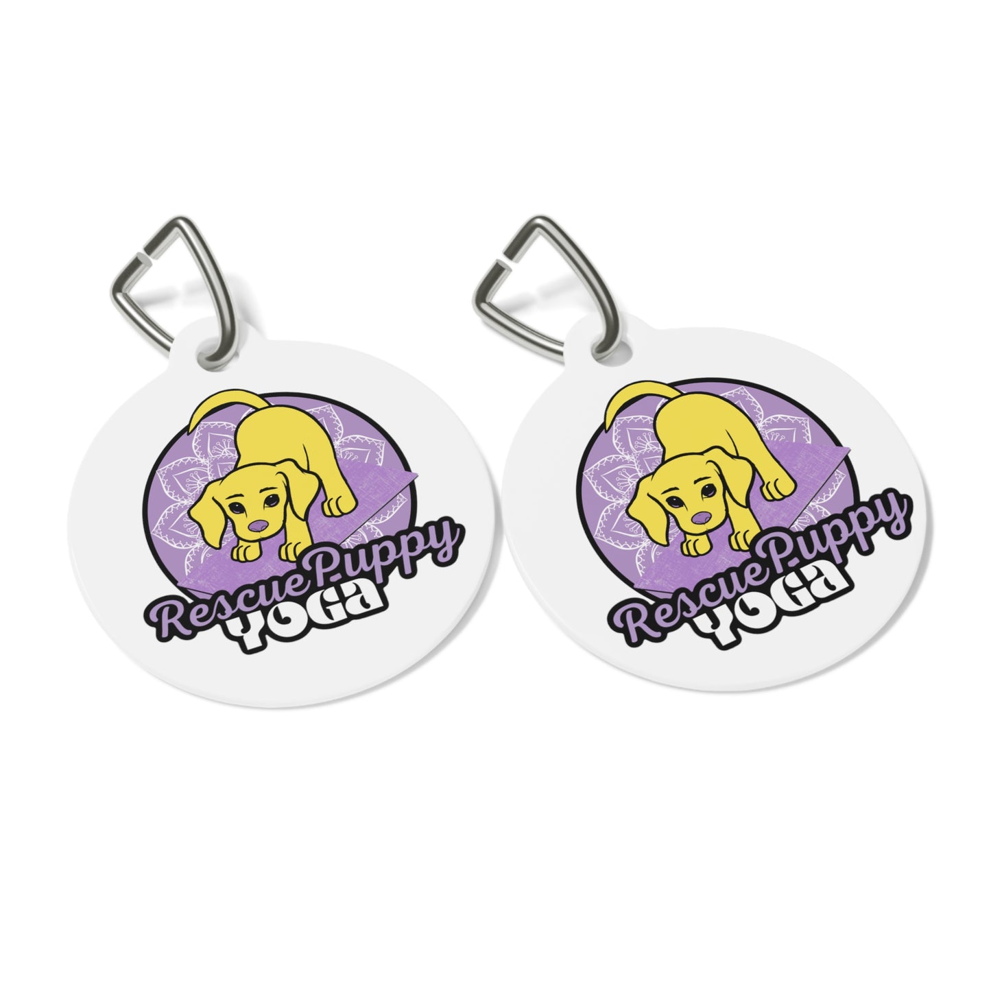 Rescue Puppy Yoga Logo Pet Tag