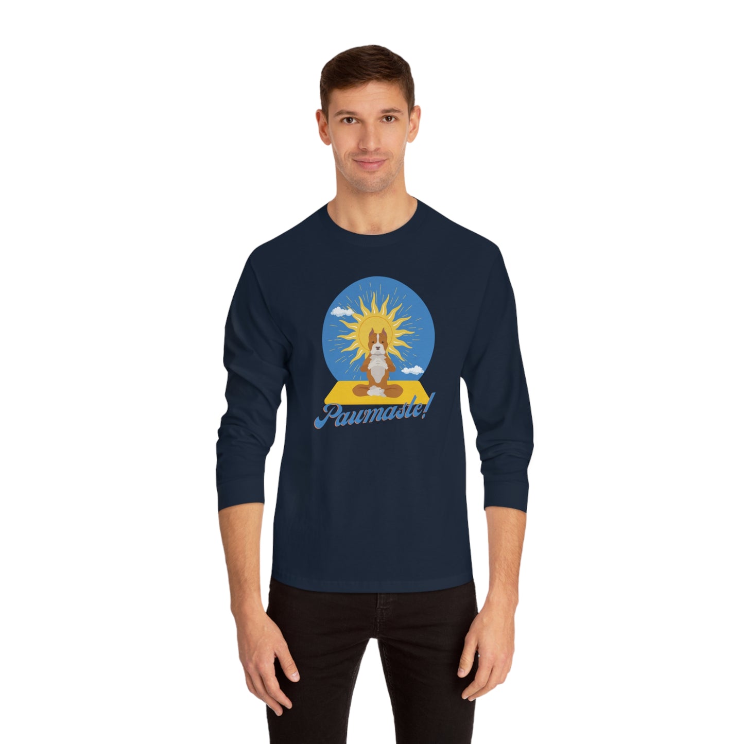 Pawmaste Pitbull Puppy Yoga Unisex Long Sleeve Tee