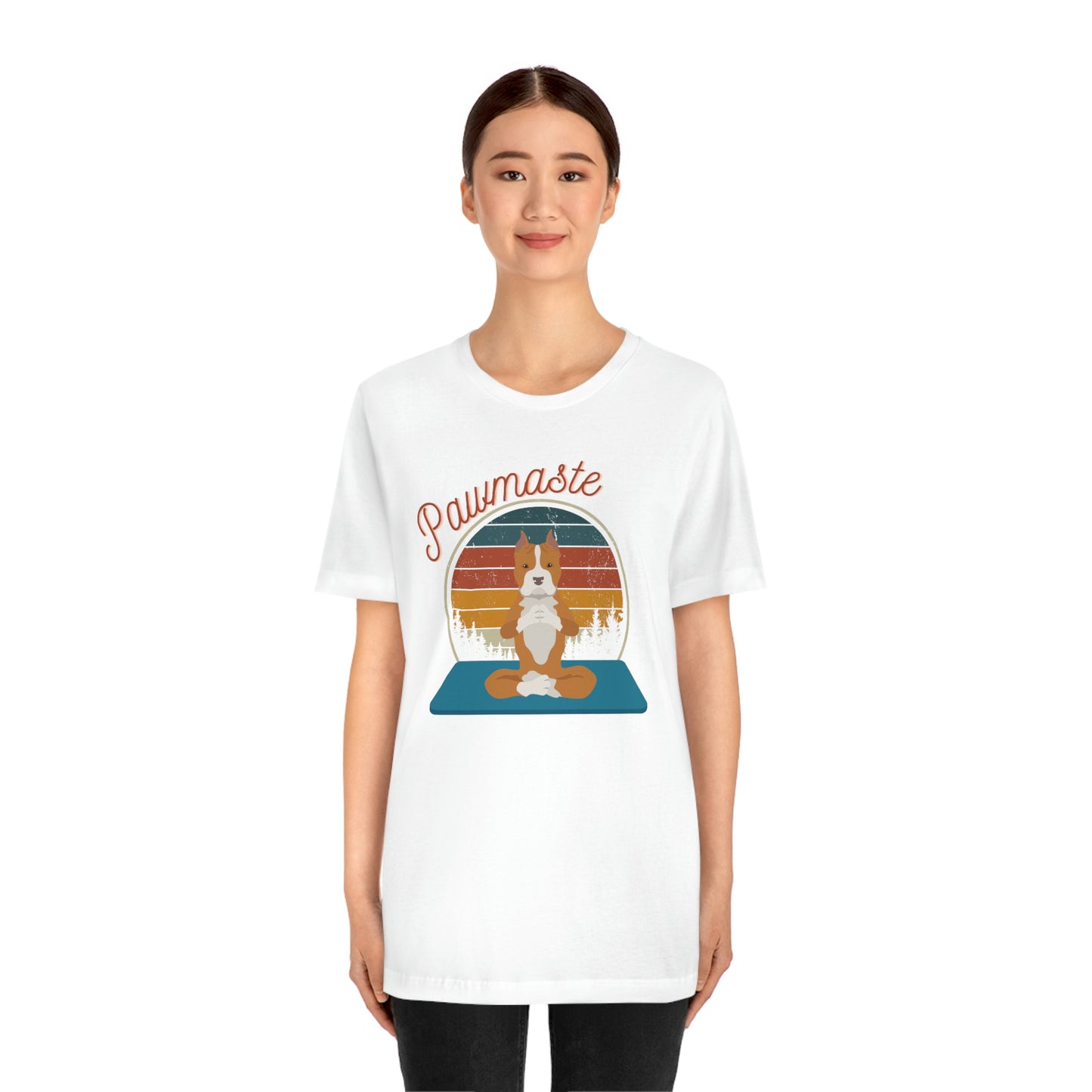 Pawmaste Pitbull Puppy Yoga Mountain Shirt Unisex Classic Tee